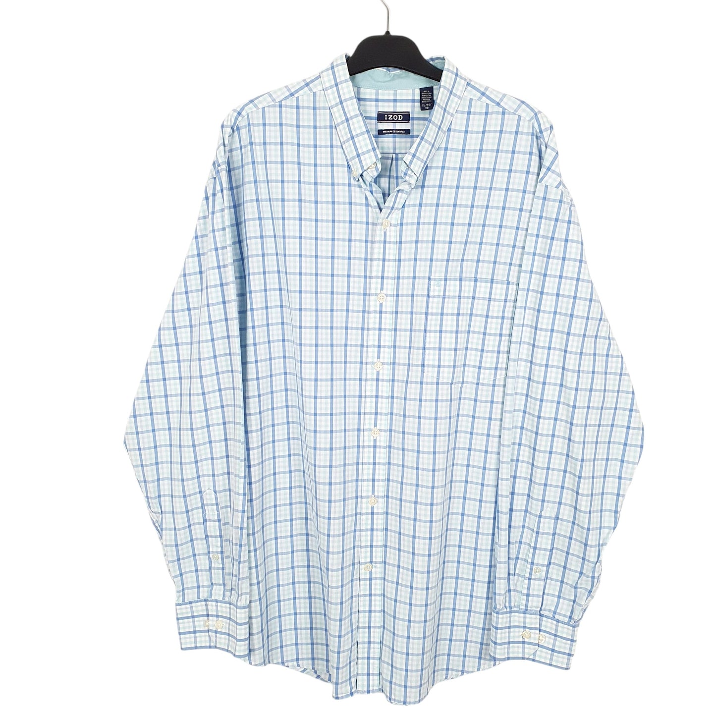 Mens Blue Izod  Long Sleeve Shirt