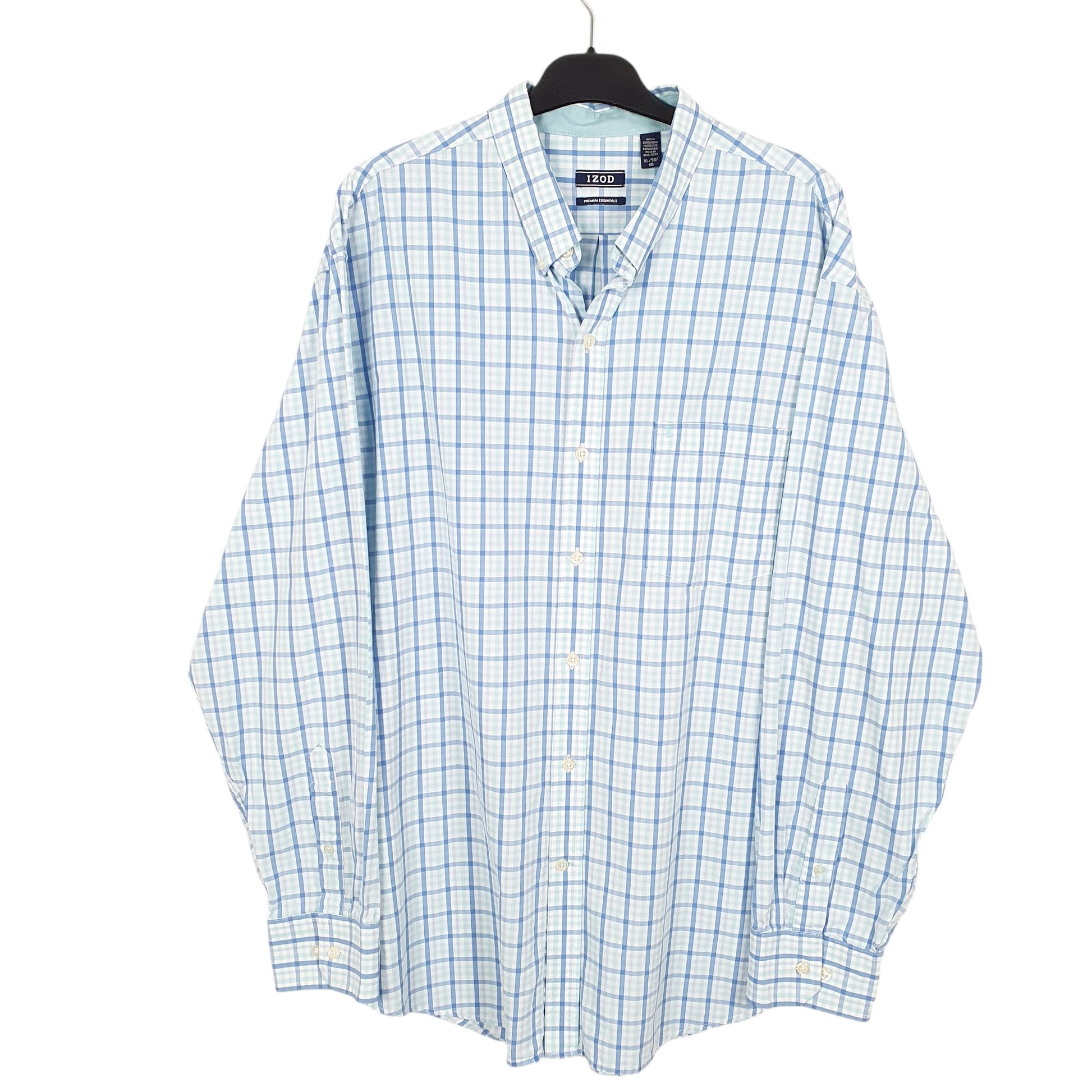 Mens Blue Izod  Long Sleeve Shirt
