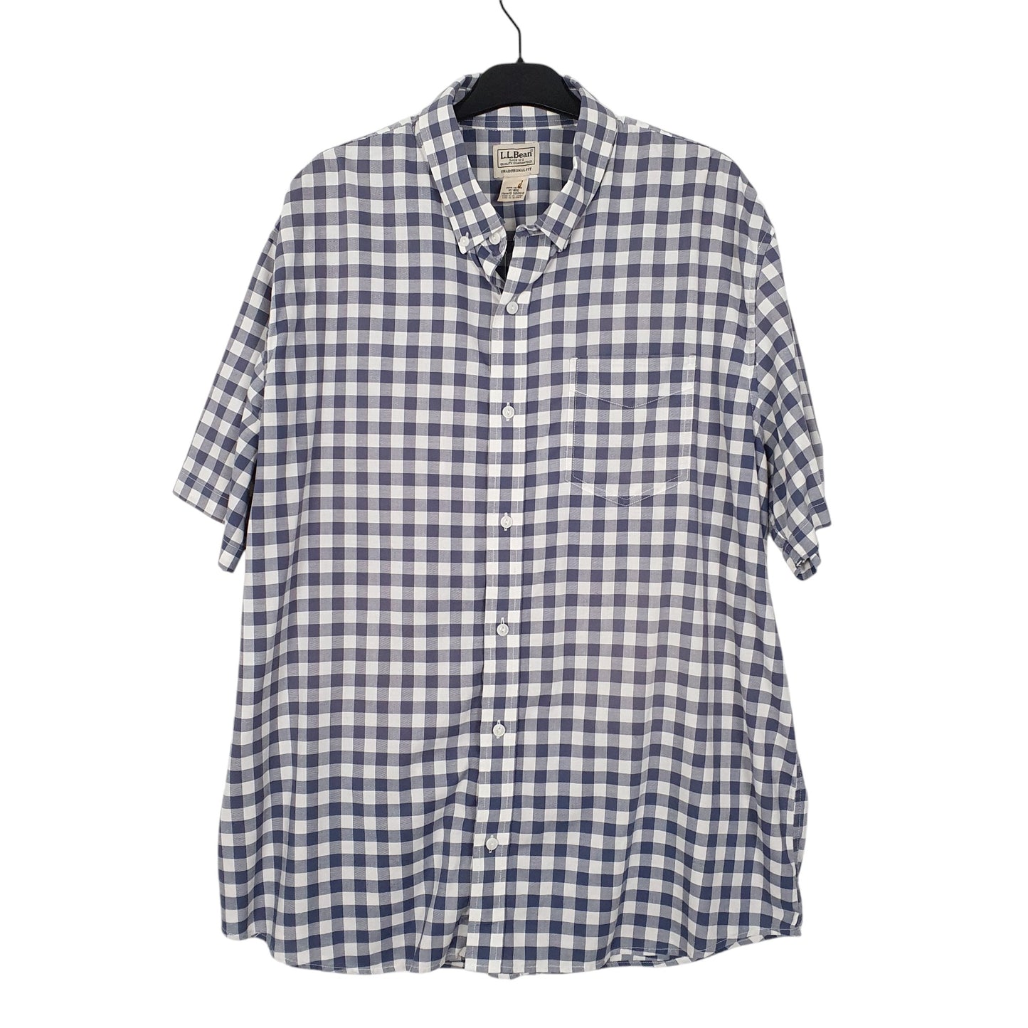 Mens Blue L.L.Bean  Short Sleeve Shirt