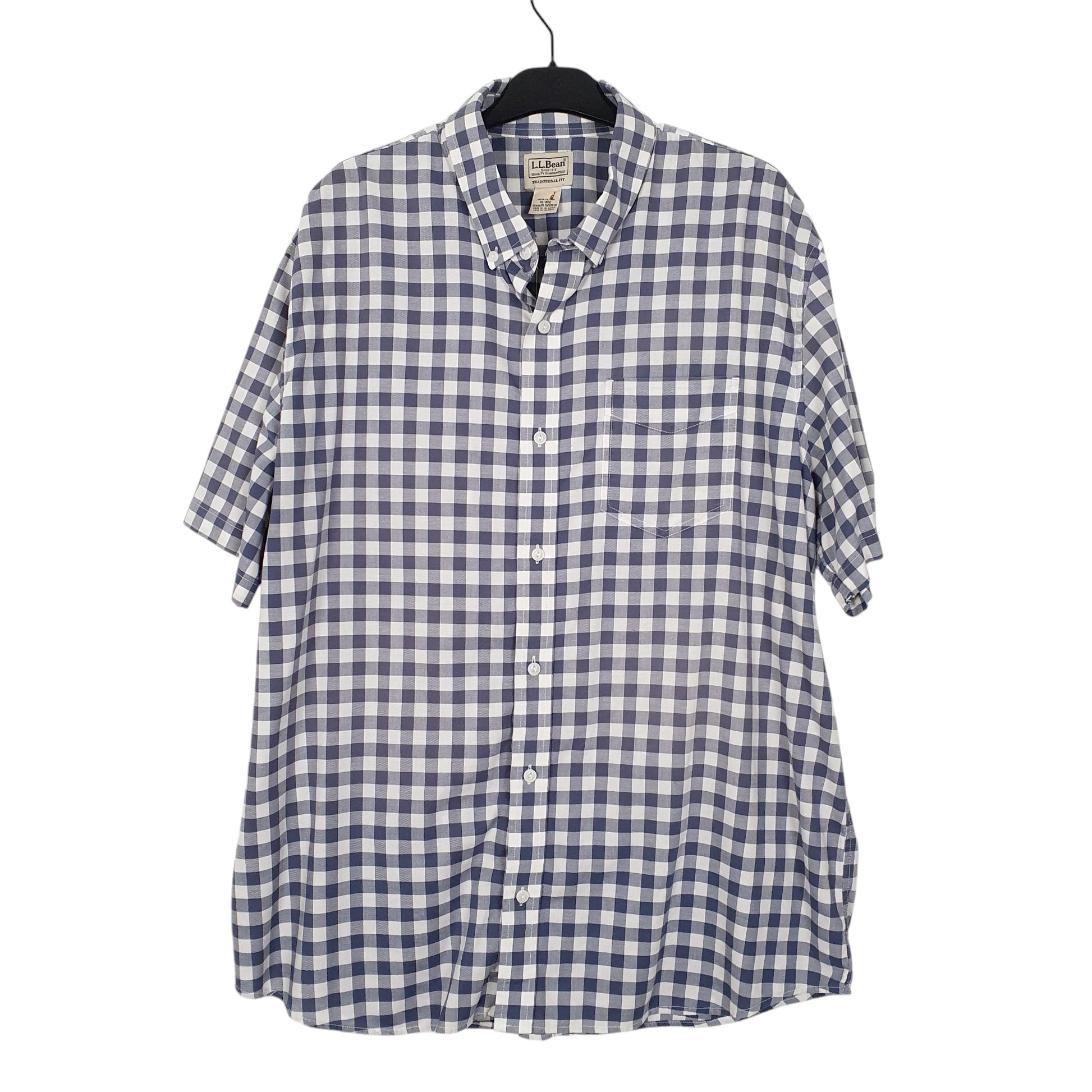 Mens Blue L.L.Bean  Short Sleeve Shirt