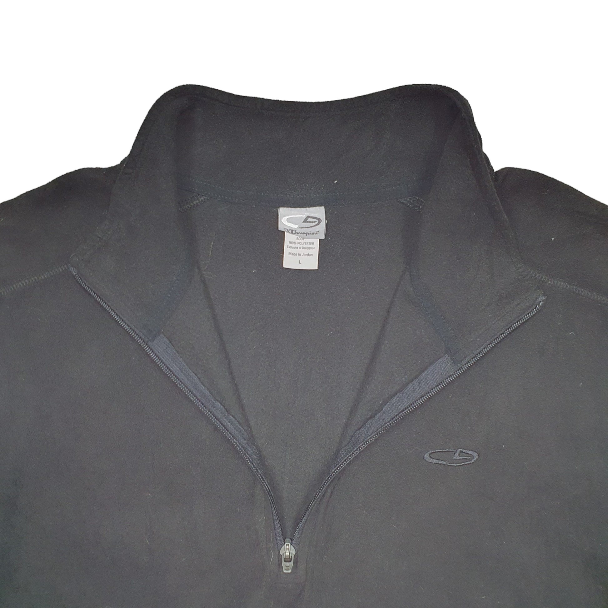 Mens Black Champion  Quarter Zip Jumper
