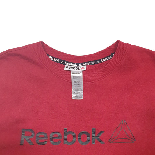 Mens Red Reebok Spellout Crewneck Jumper