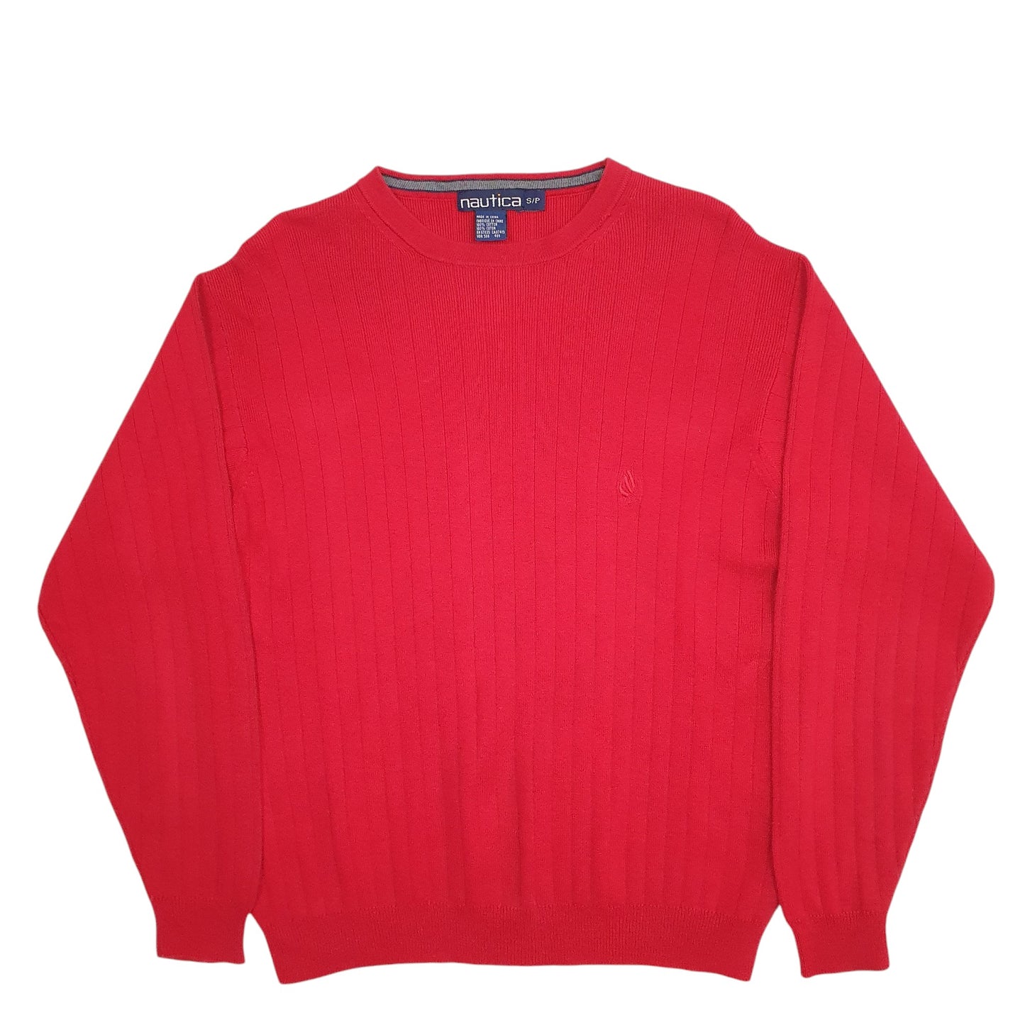 Womens Red Nautica Knit Crewneck Jumper