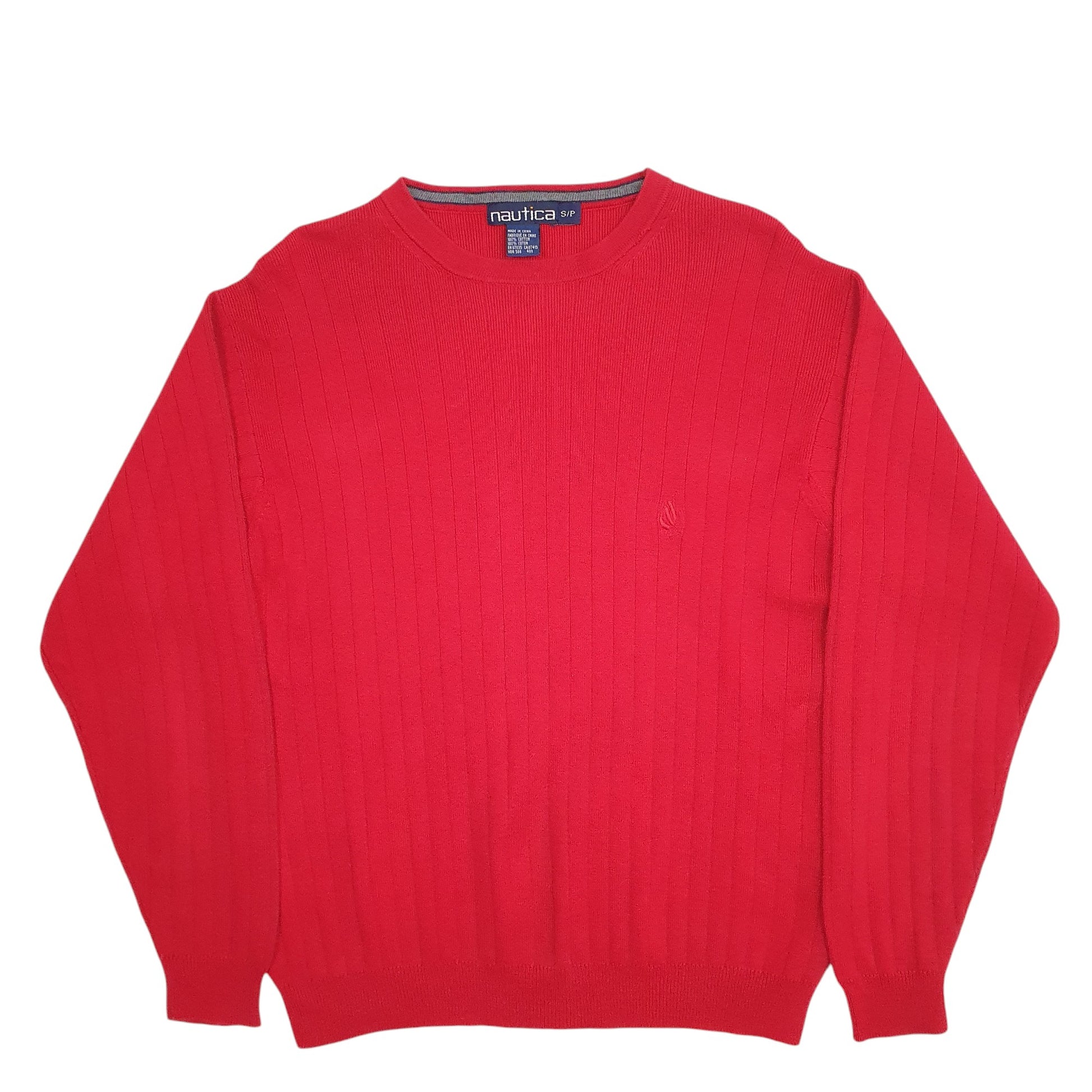 Womens Red Nautica Knit Crewneck Jumper