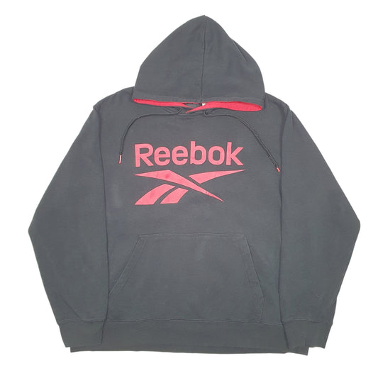Mens Black Reebok Spellout Hoodie Jumper