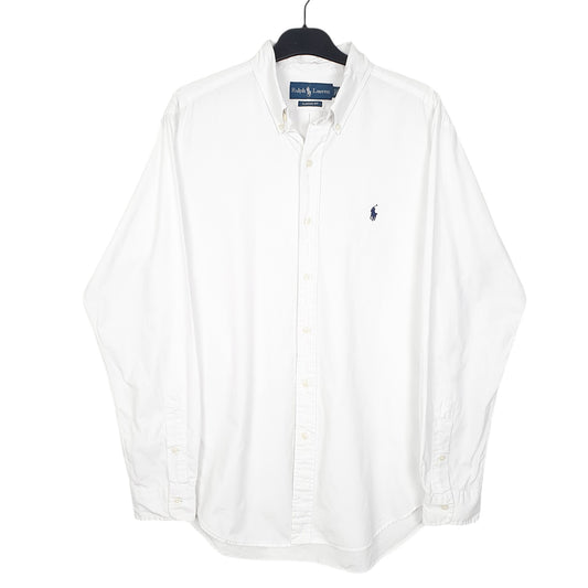 Mens White Ralph Lauren Oxford Long Sleeve Shirt