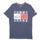 Mens Navy Tommy Hilfiger Jeans Spellout Box Logo Short Sleeve T Shirt