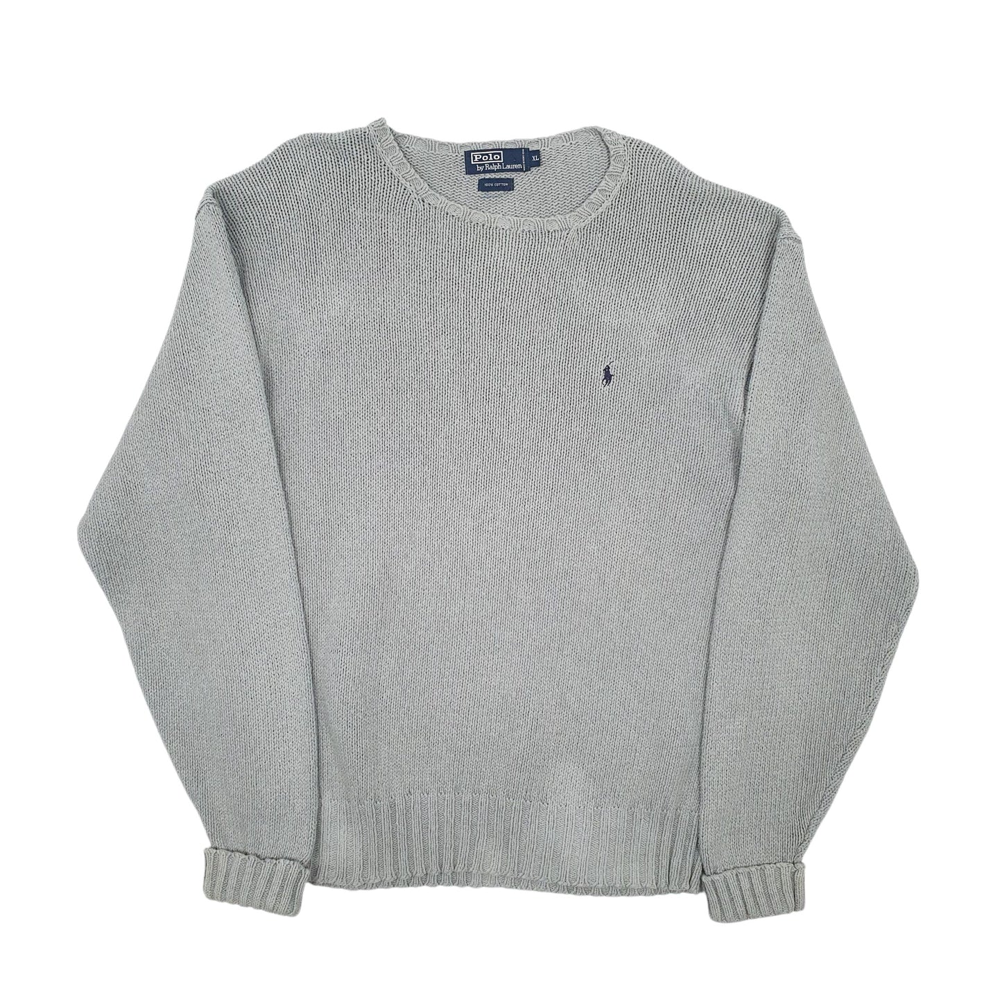 Mens Grey Polo Ralph Lauren Knitwear Crewneck Jumper