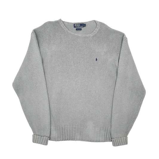 Mens Grey Polo Ralph Lauren Knitwear Crewneck Jumper