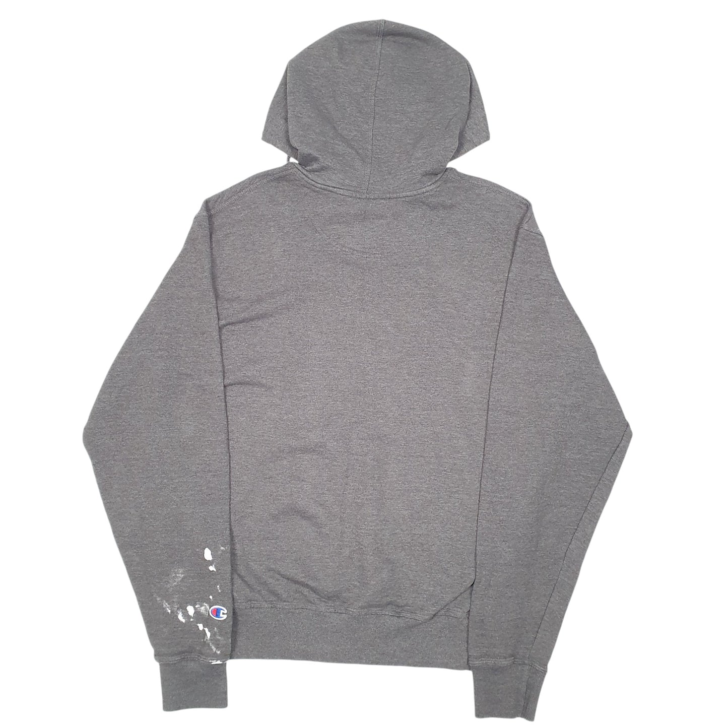 Mens Grey Champion Script Hoodie Jumper