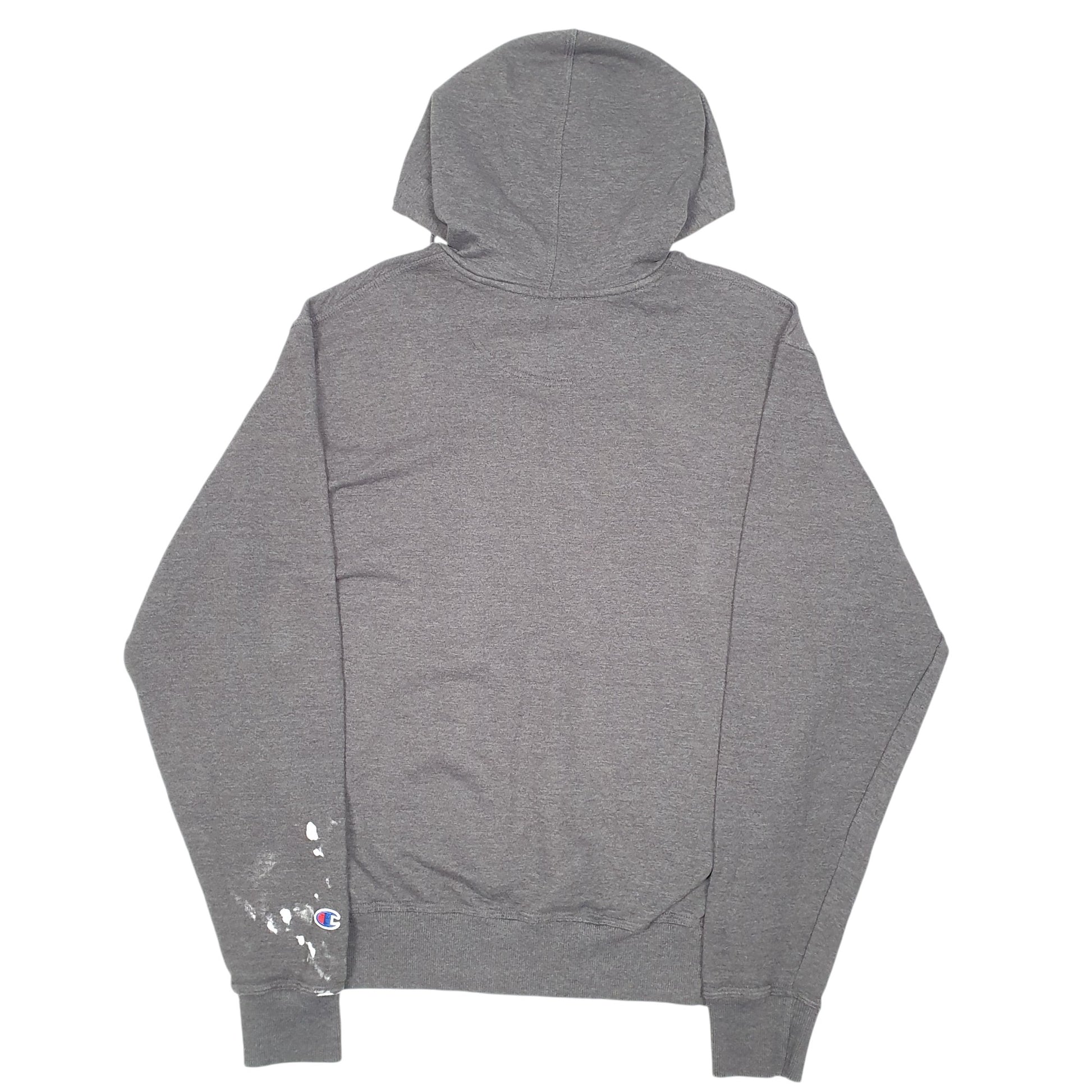Mens Grey Champion Script Hoodie Jumper