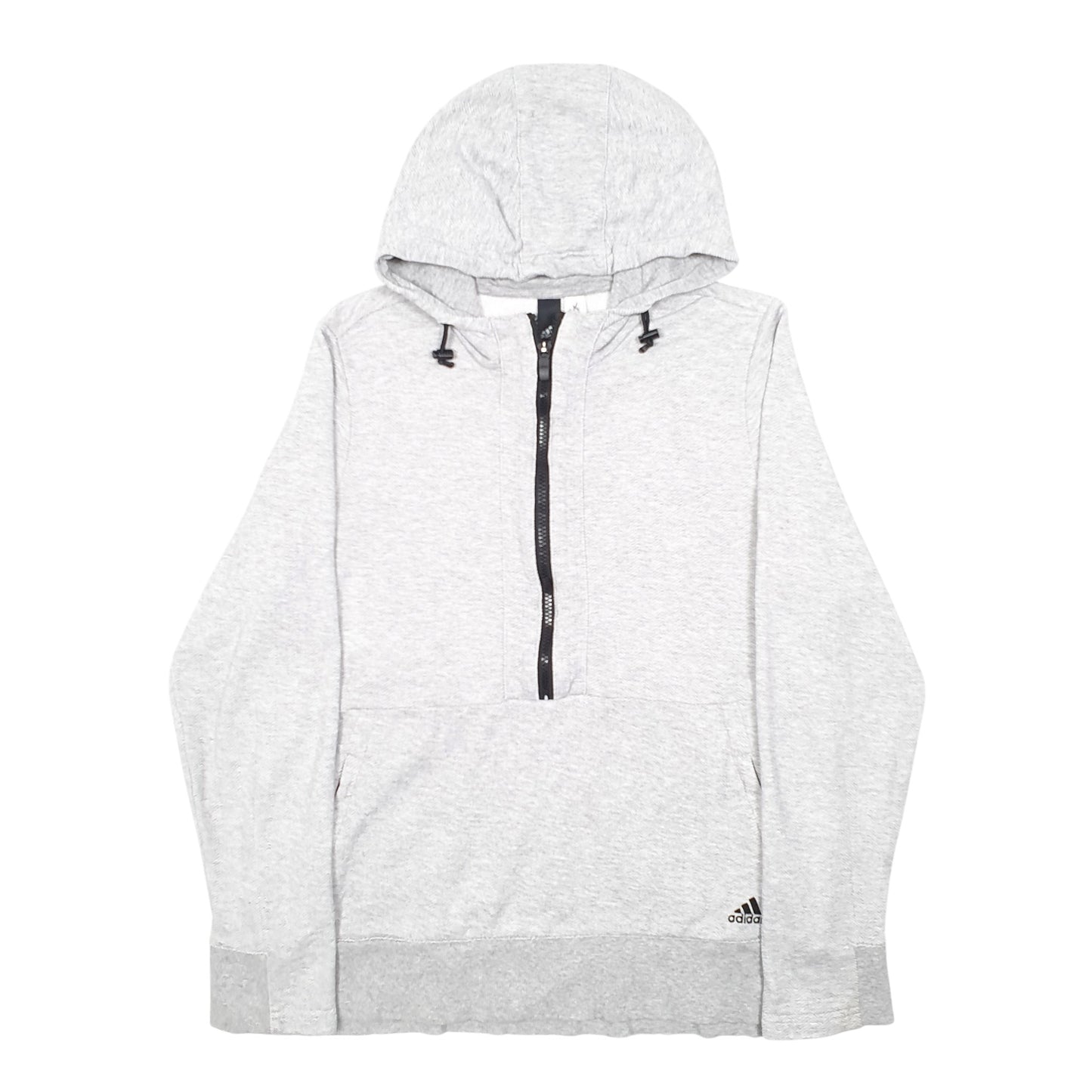 Womens Grey Adidas Gym Workout Half Zip Hoodie Jumper