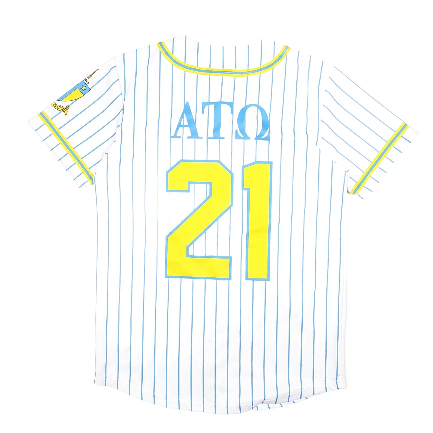 Mens White Kinetic Society Baseball Jersey Taus ATQ Fraternity Frat USA College Short Sleeve T Shirt