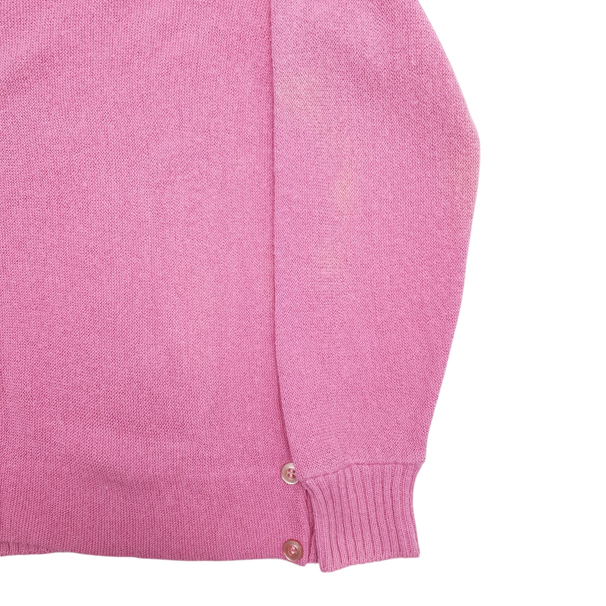 Womens Pink Lacoste Faint bleaching marks to front and arm. Cardigan Jumper