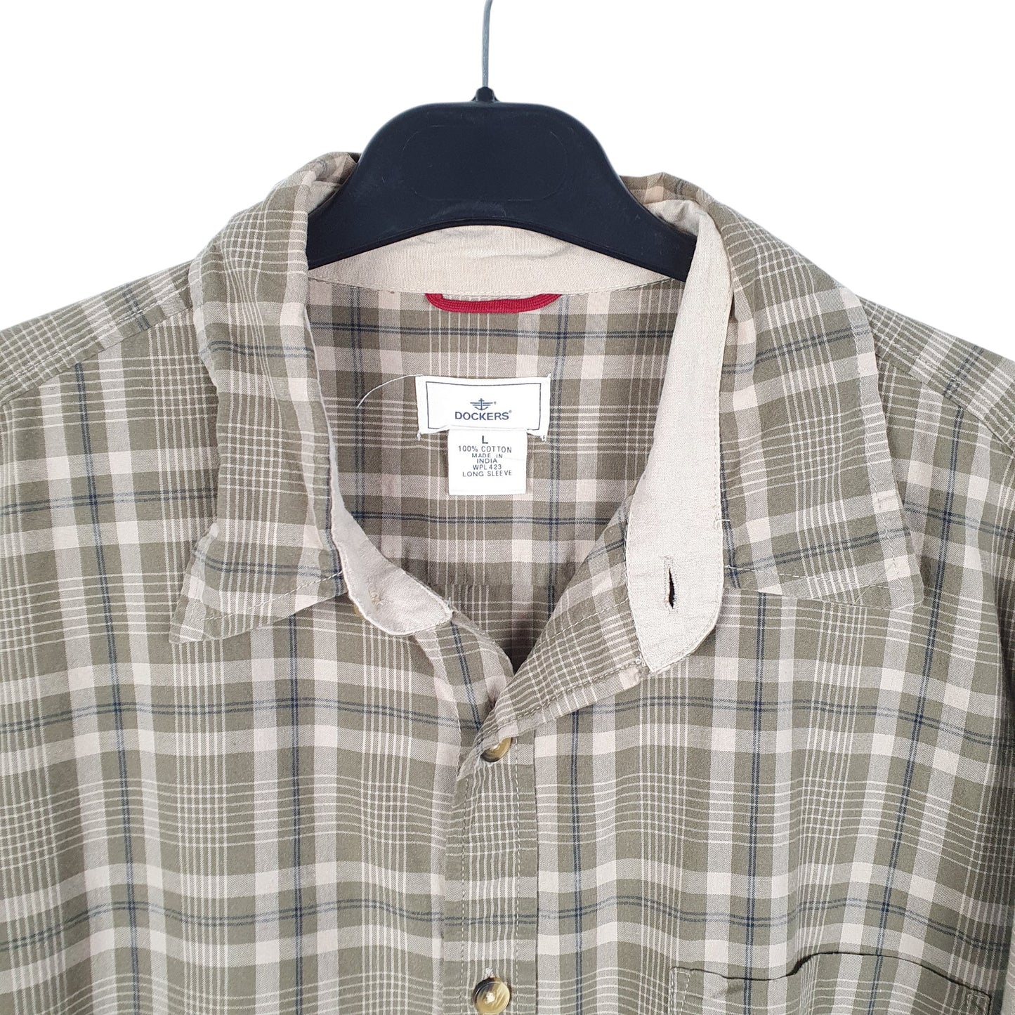 Mens Beige Dockers  Long Sleeve Shirt