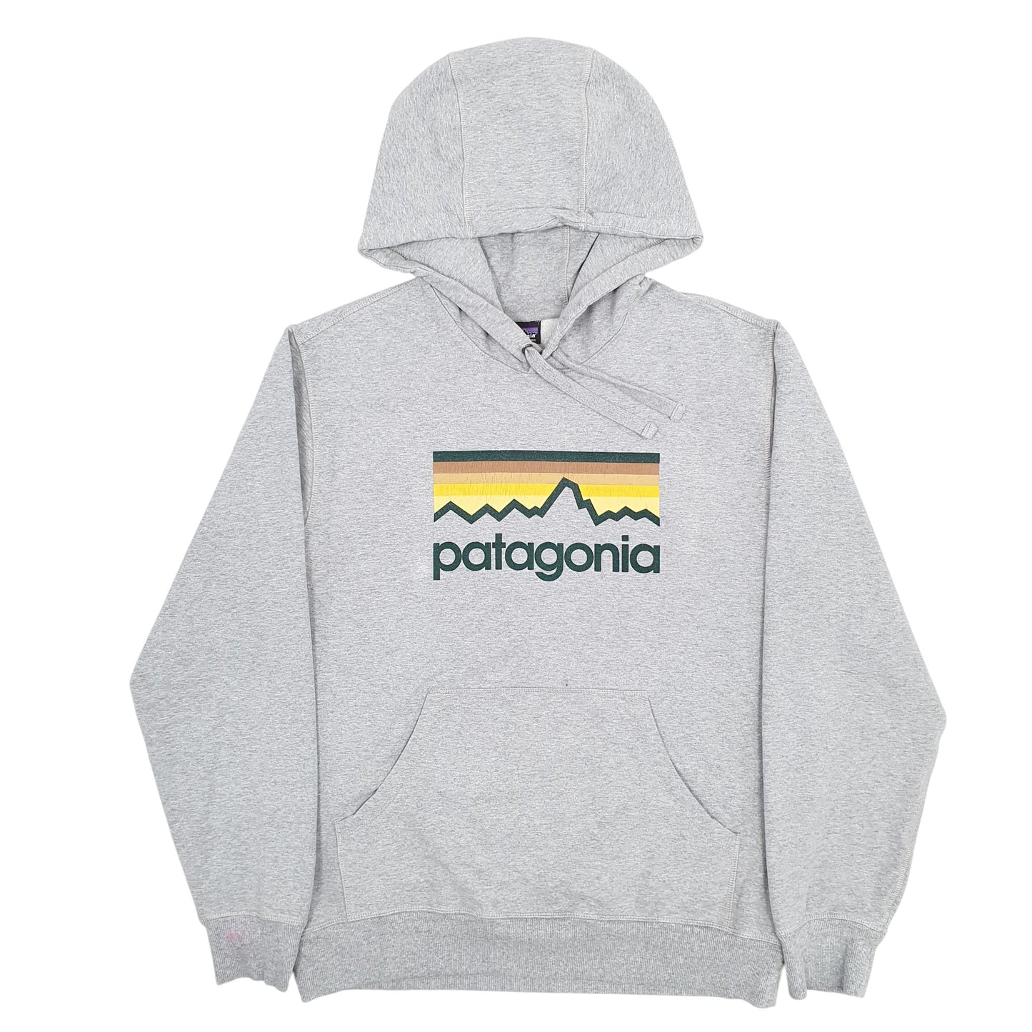 Mens Grey Patagonia Spellout Hoodie Jumper