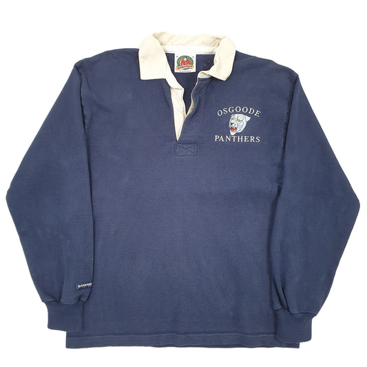 Mens Navy Barbarian Rugby Osgoode Panthers Long Sleeve Polo Shirt