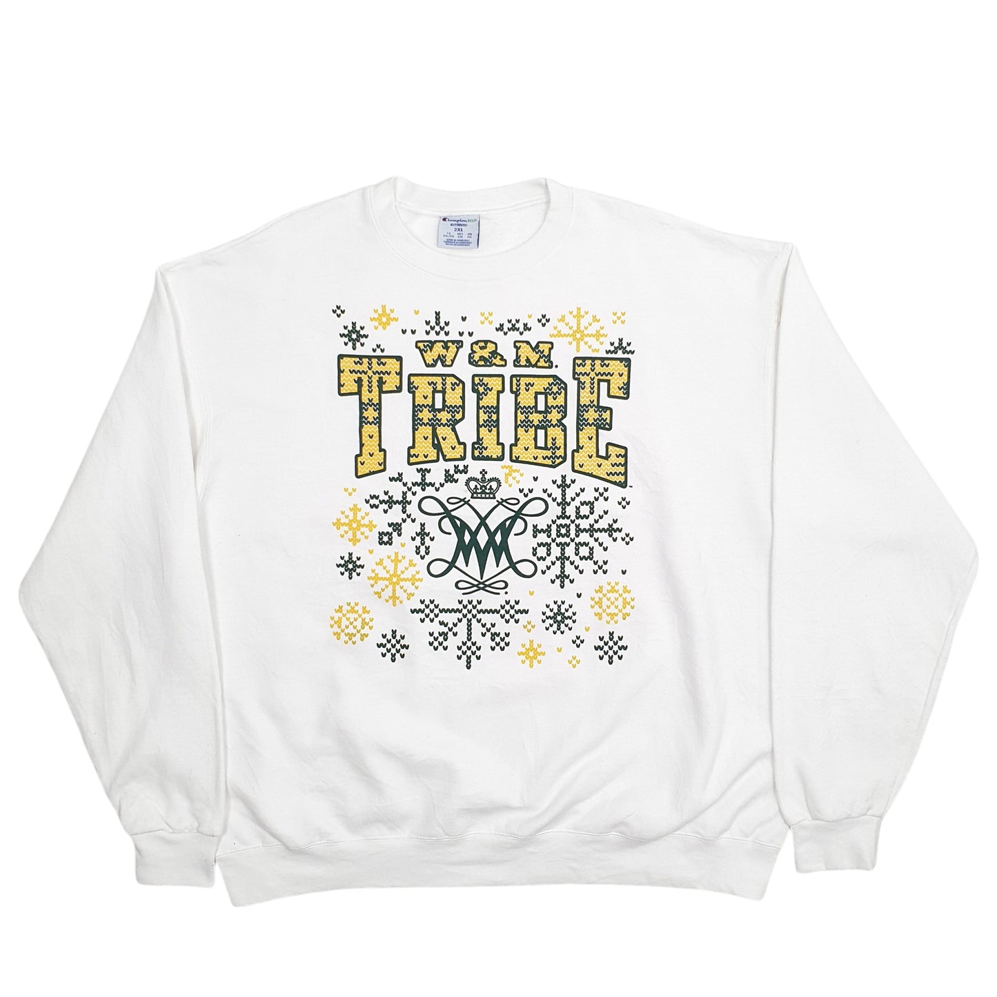 Mens White Champion Tribe Crewneck Jumper