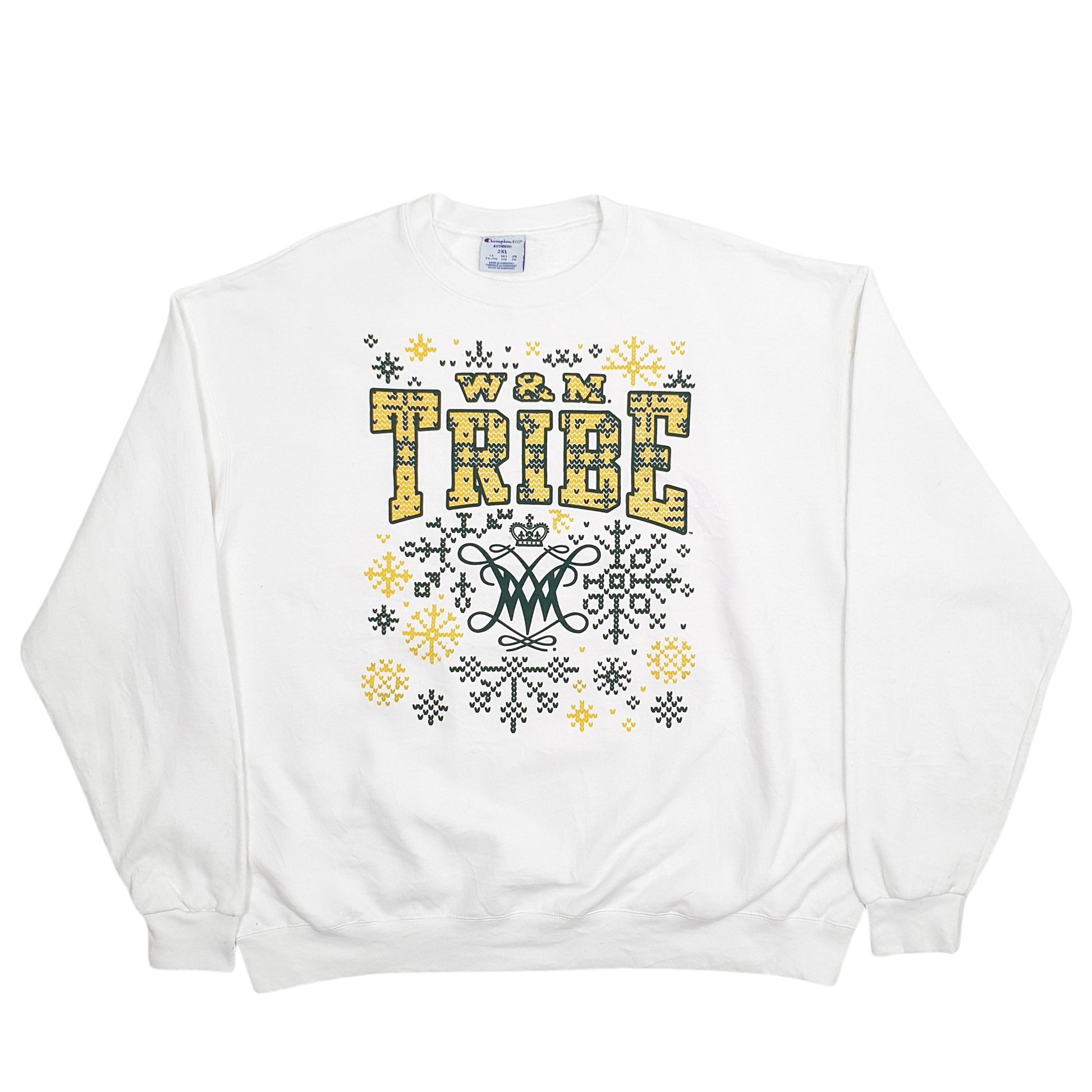 Mens White Champion Tribe Crewneck Jumper