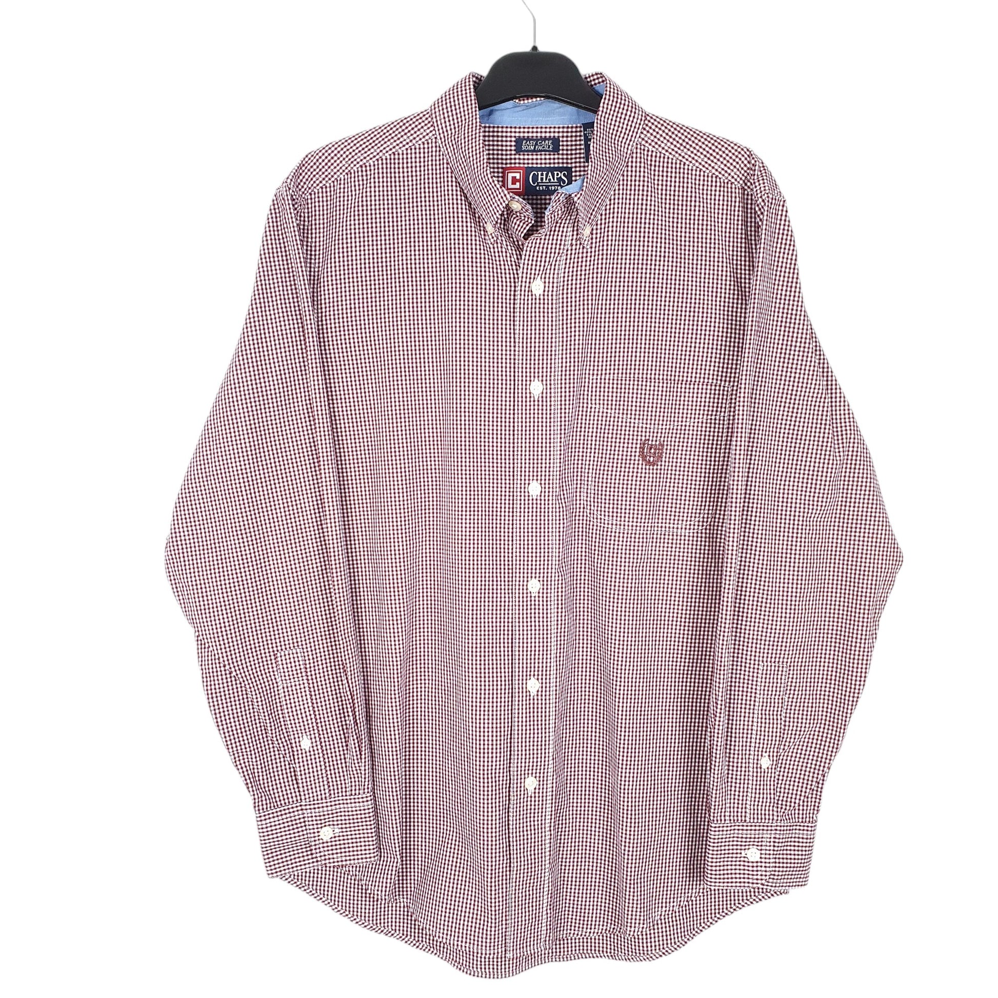 Mens Burgundy Chaps  Long Sleeve Shirt