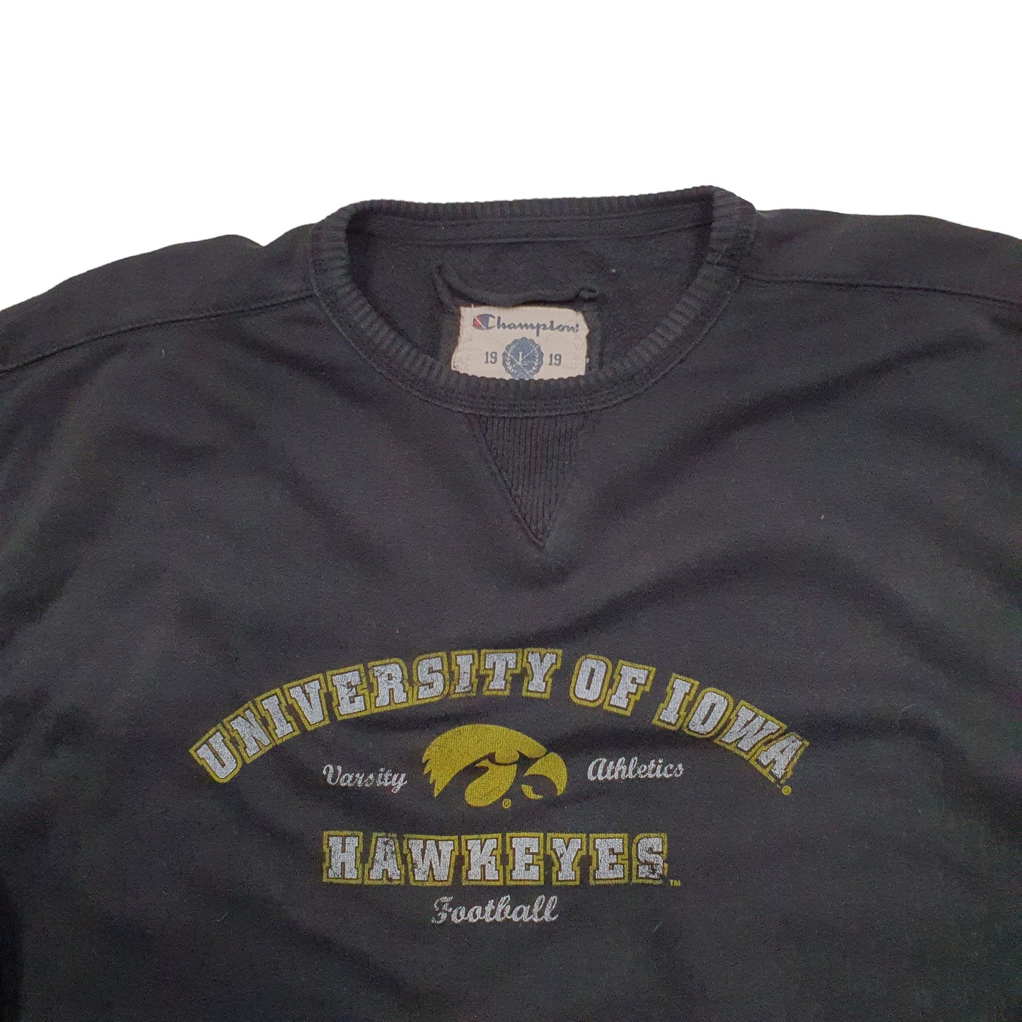 Mens Black Champion USA College Crewneck Jumper