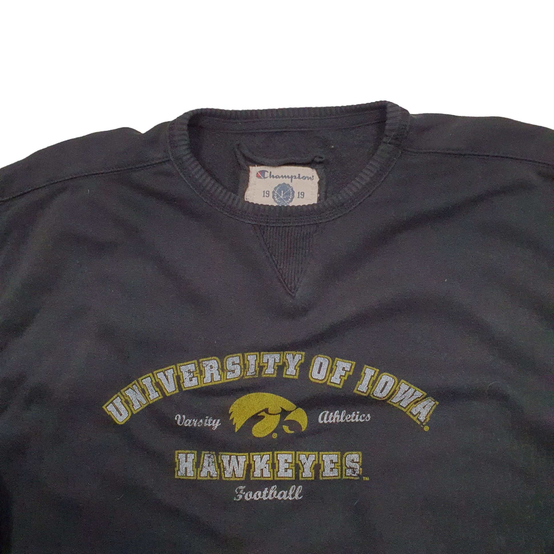 Mens Black Champion USA College Crewneck Jumper