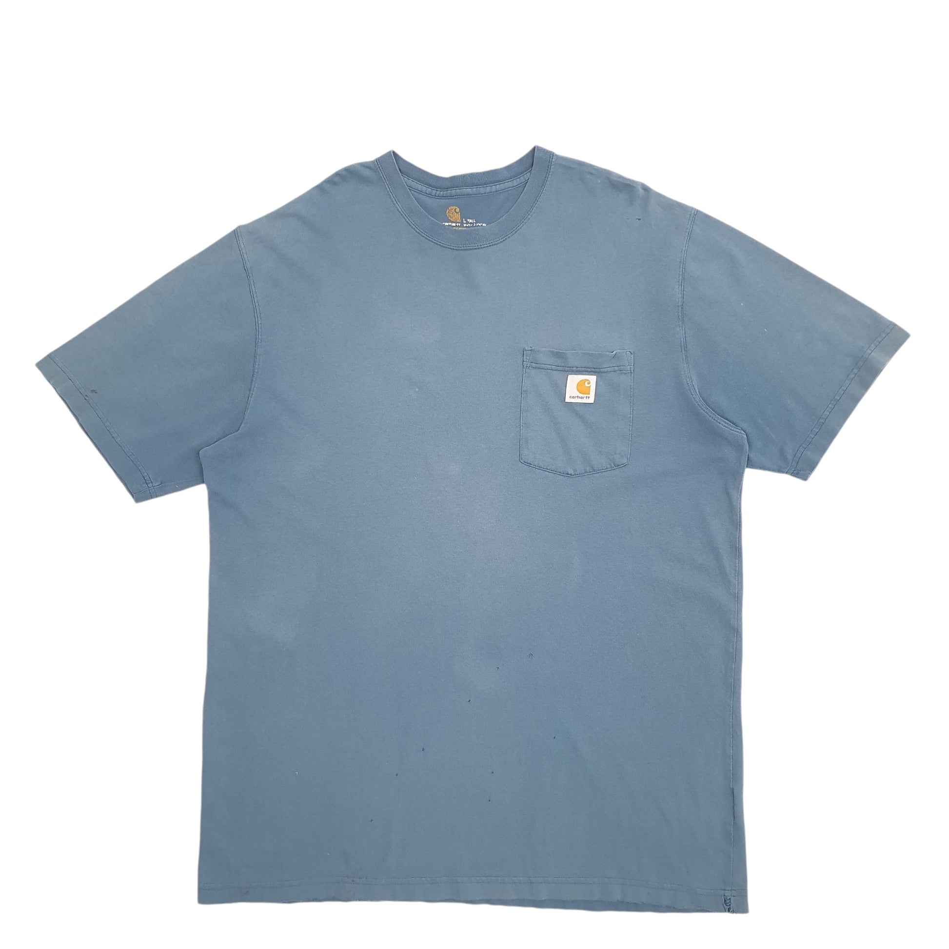 Mens Blue Carhartt Tall Short Sleeve T Shirt