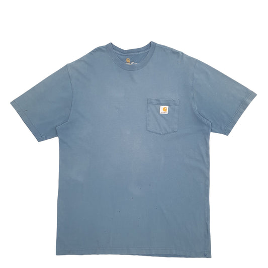 Mens Blue Carhartt Tall Short Sleeve T Shirt