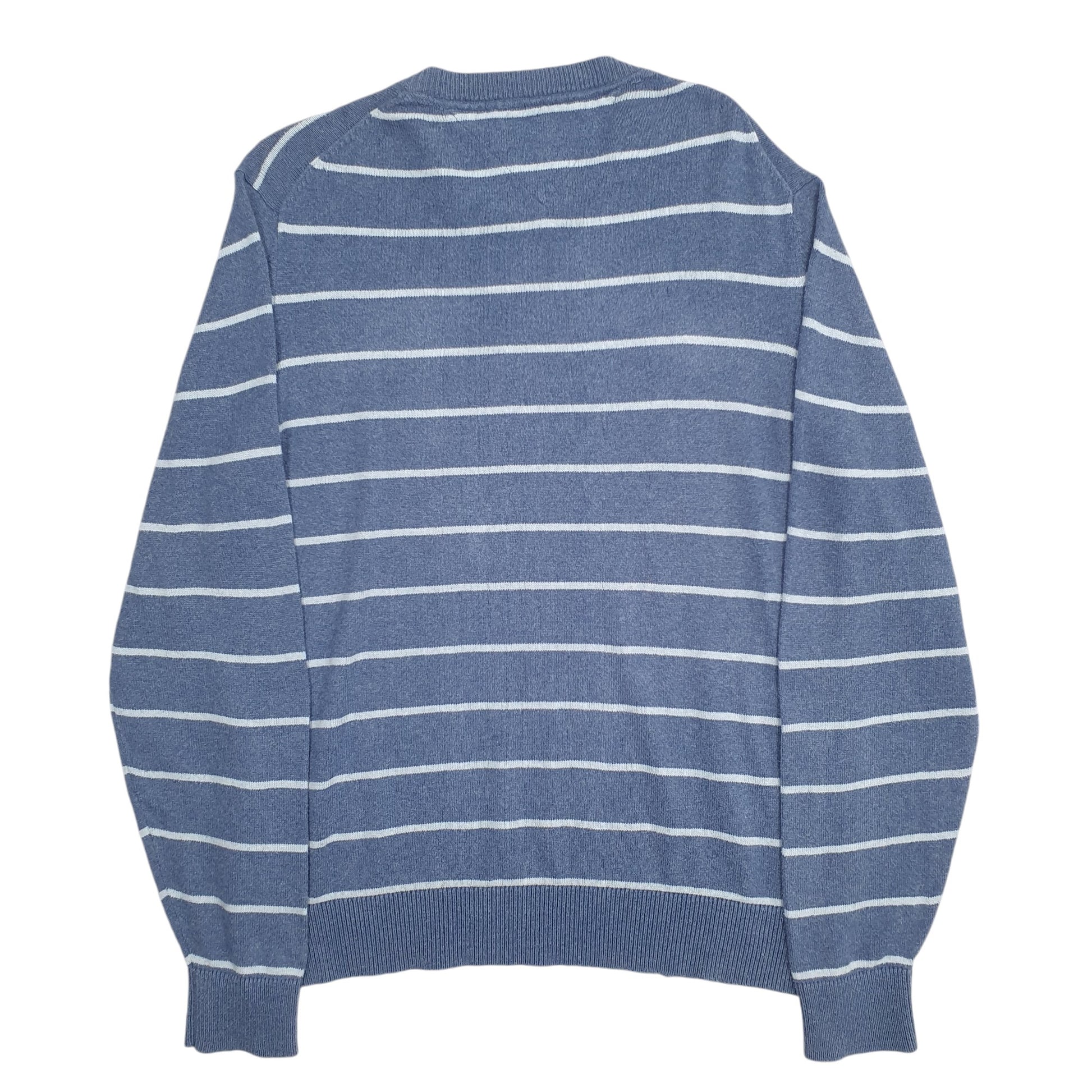 Mens Blue Tommy Hilfiger Knit Stripes Crewneck Jumper