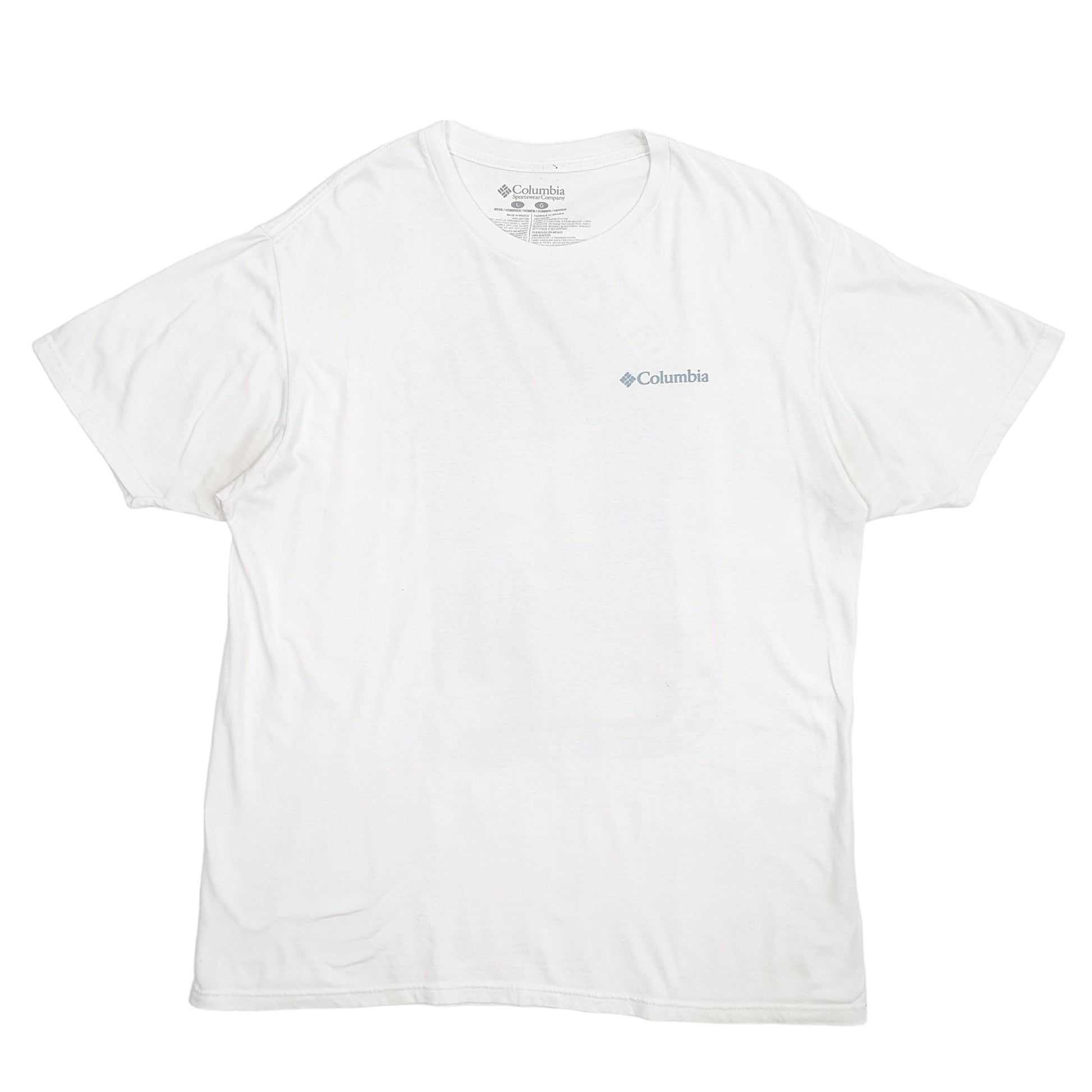 Mens White Columbia Sportswear  Short Sleeve T Shirt