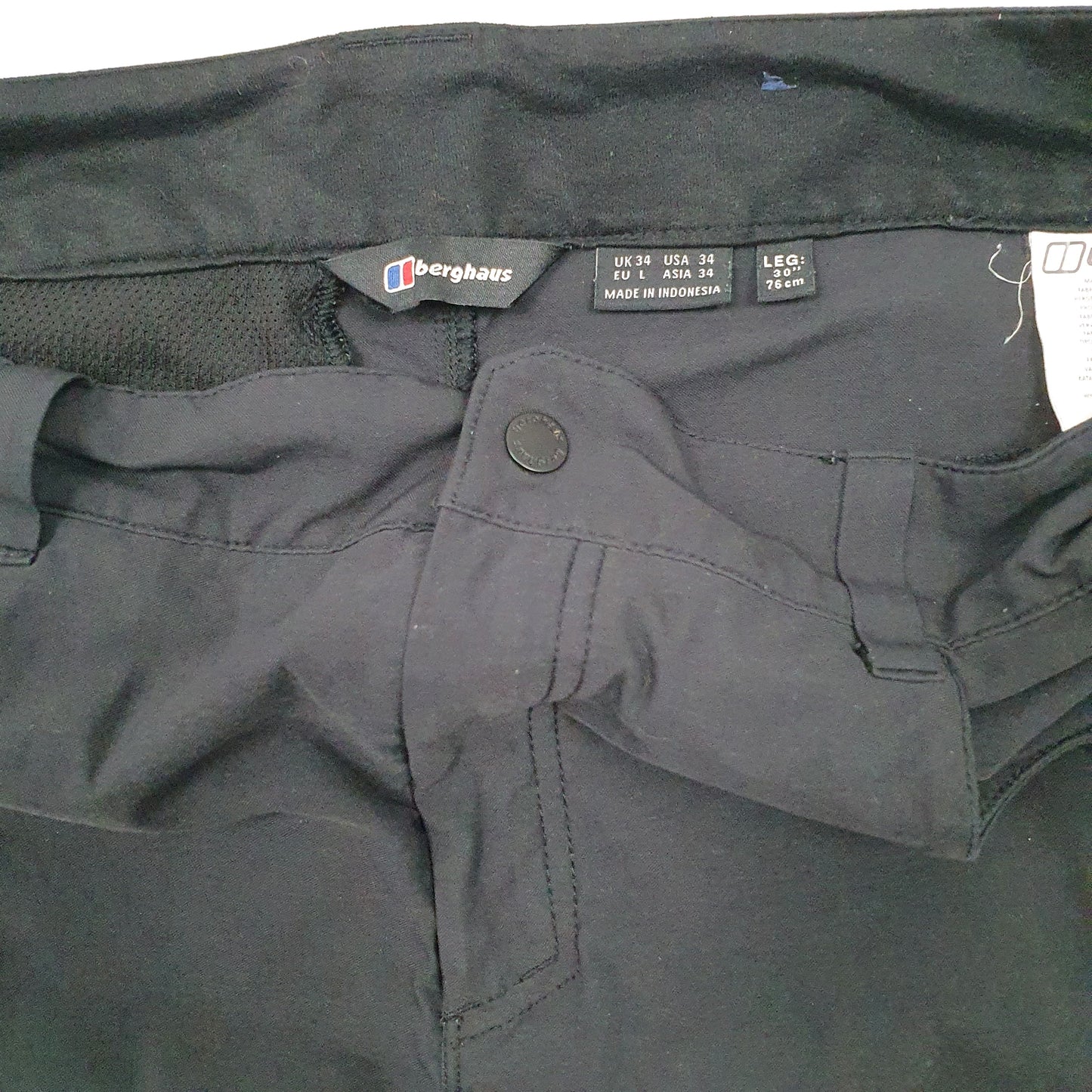 Mens Black Berghaus Hiking Walking Cargo Trousers