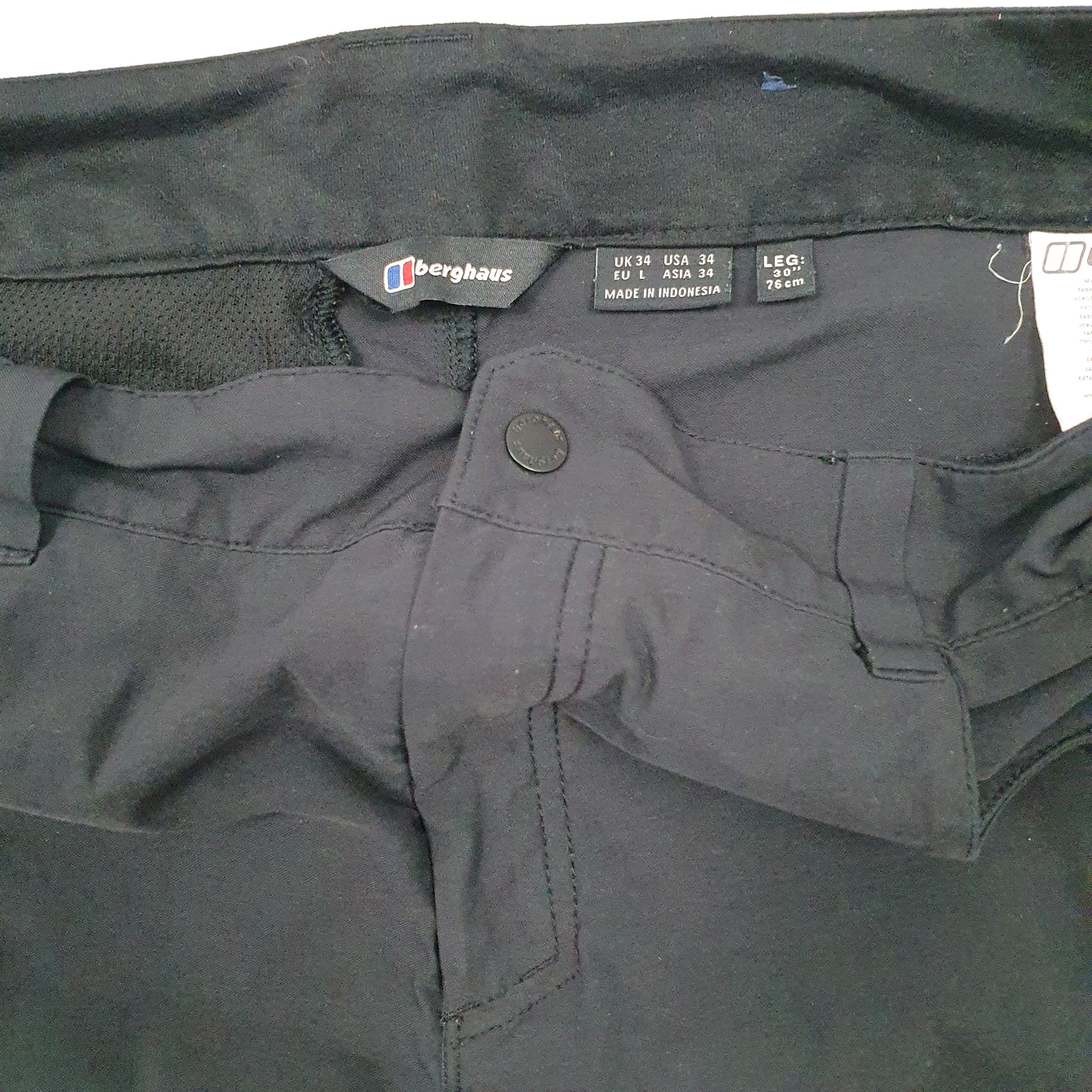 Mens Black Berghaus Hiking Walking Cargo Trousers