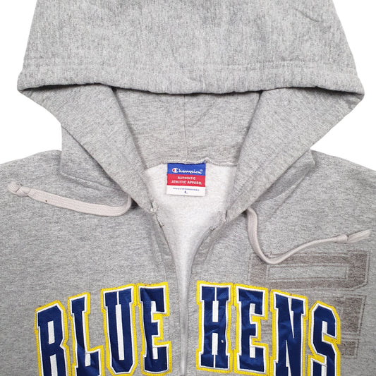 Mens Grey Champion Delaware Blue Hens Hoodie Jumper