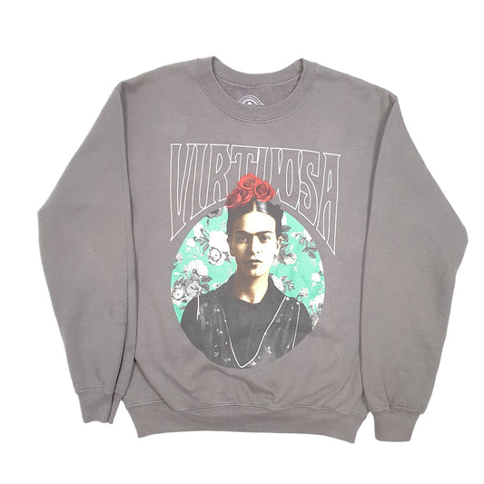 Mens Grey Frida Kahlo Virtuosa Crewneck Jumper