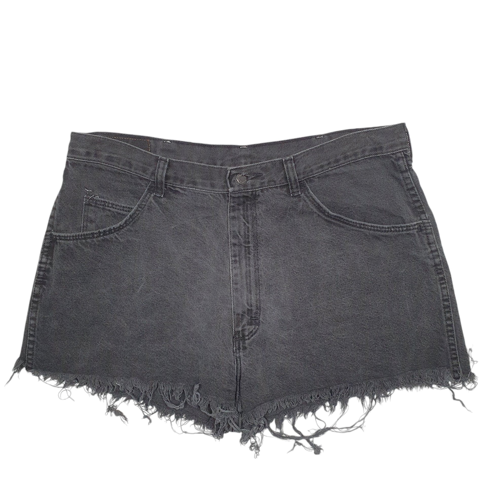 Womens Black Wrangler Denim Jeans Jorts Denim Shorts