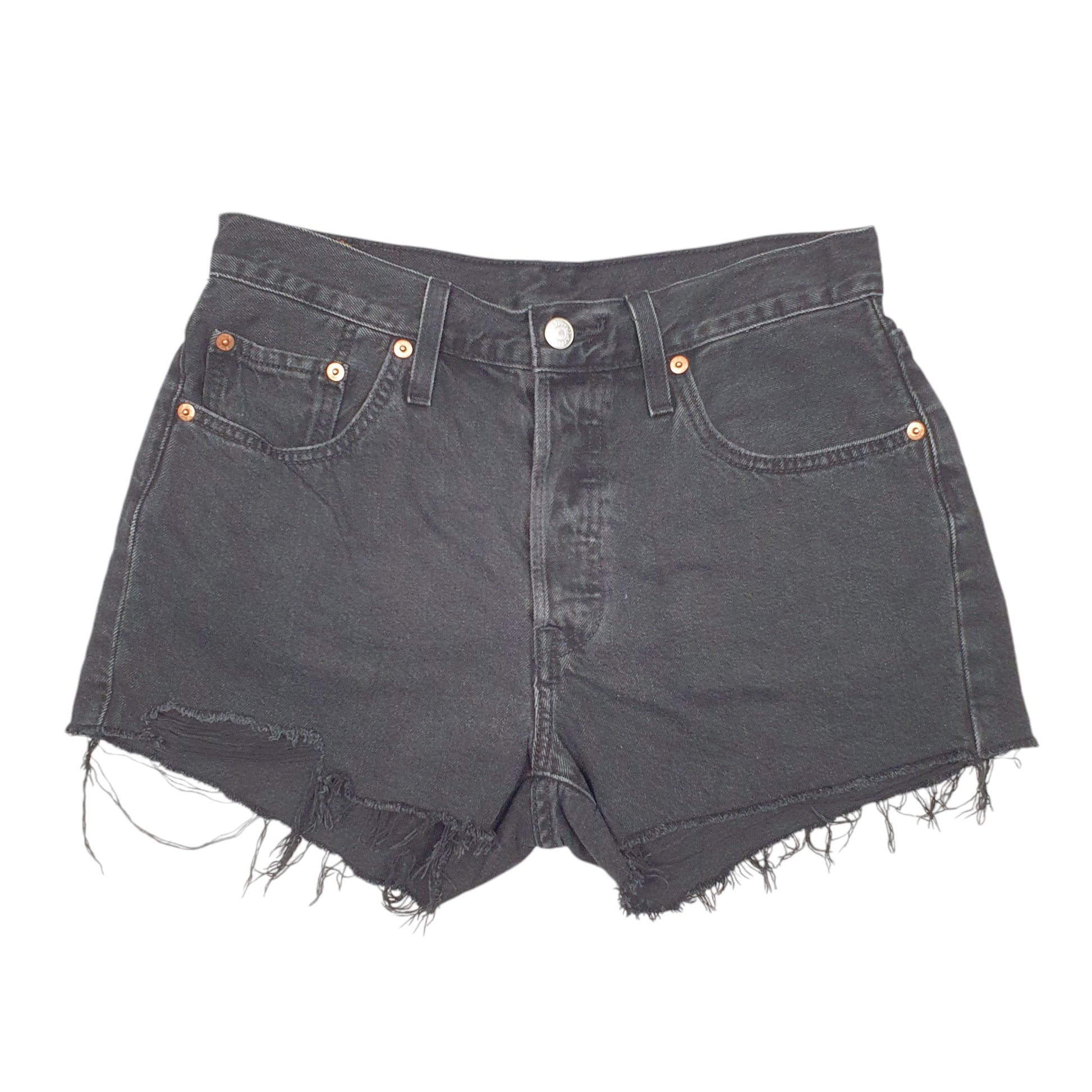 Womens Black Levis 501 Denim Jorts Hot Pants Denim Shorts
