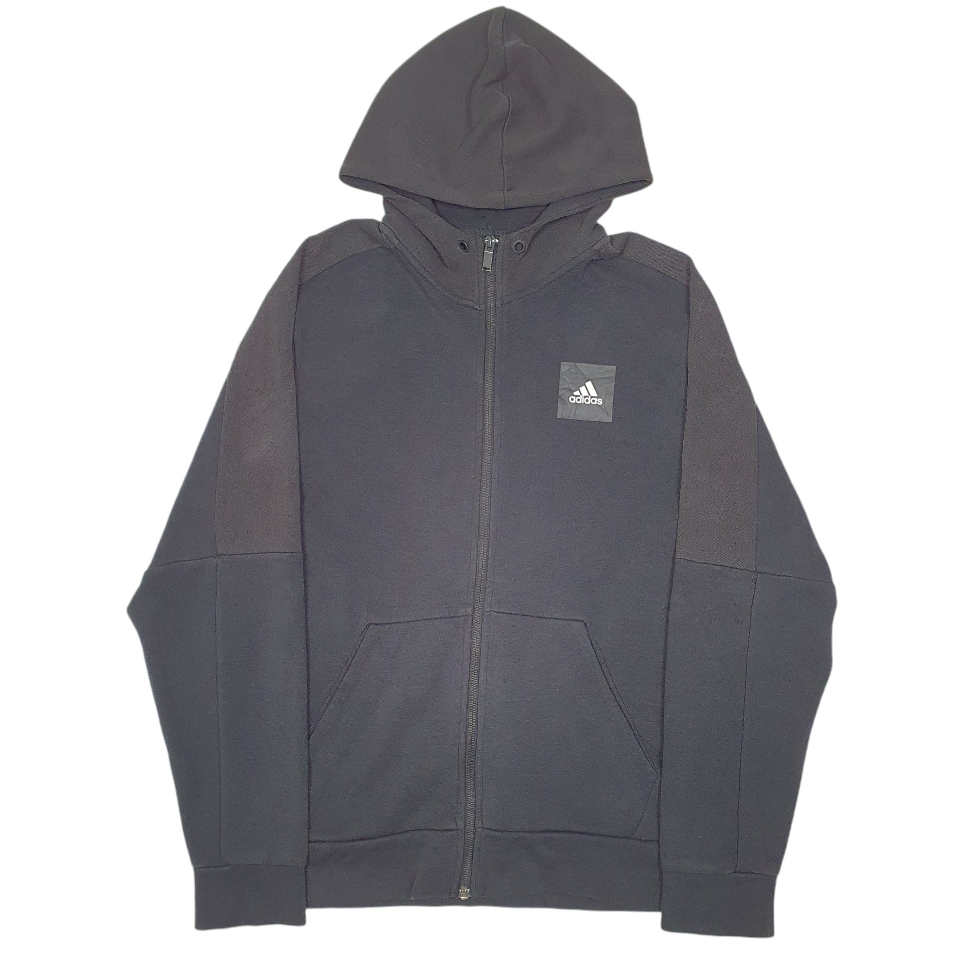 Mens Black Adidas Hoodie Full Zip Jumper