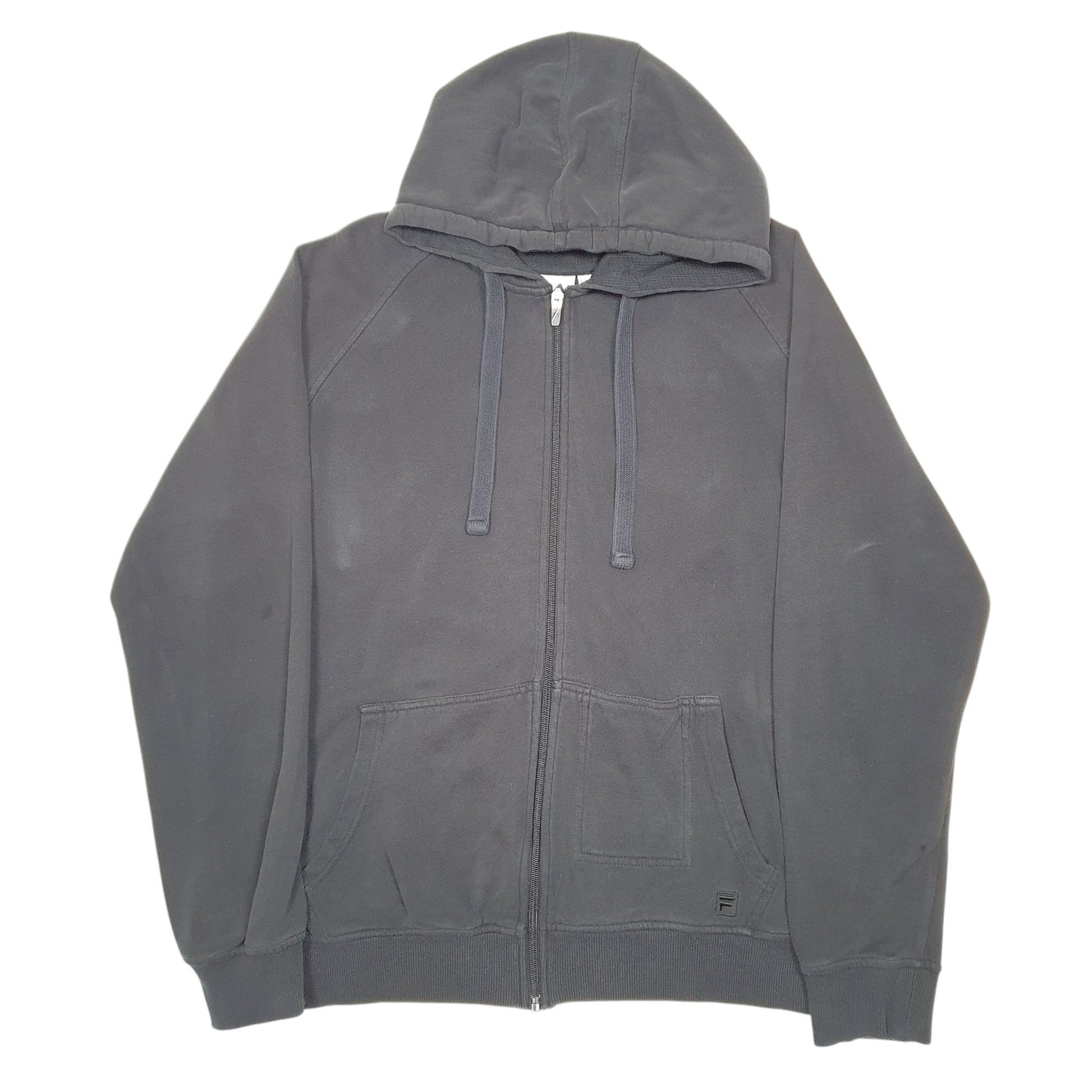 Mens Black Fila Hoodie Full Zip Jumper