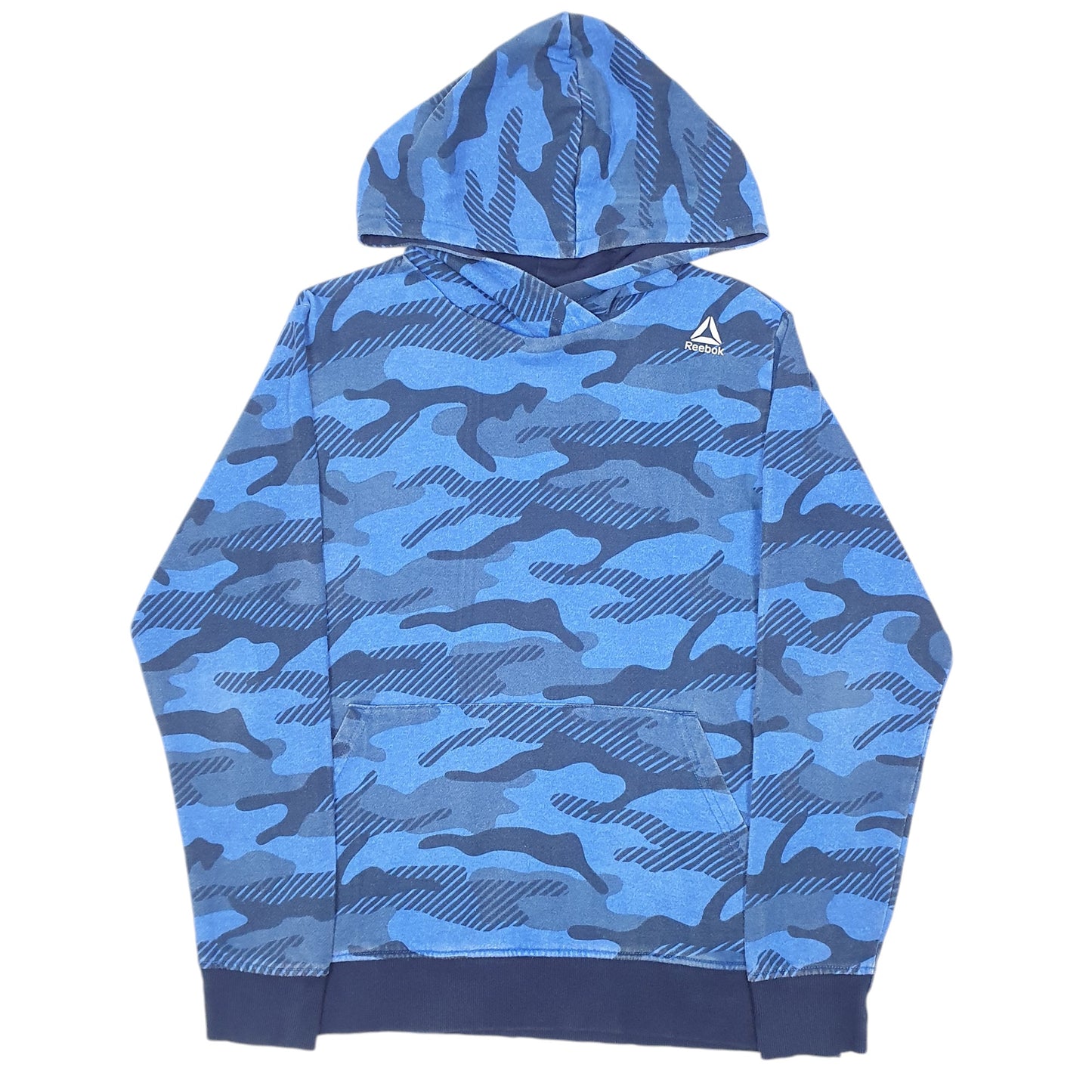 Mens Blue Reebok Cammo Camouflage Hoodie Jumper