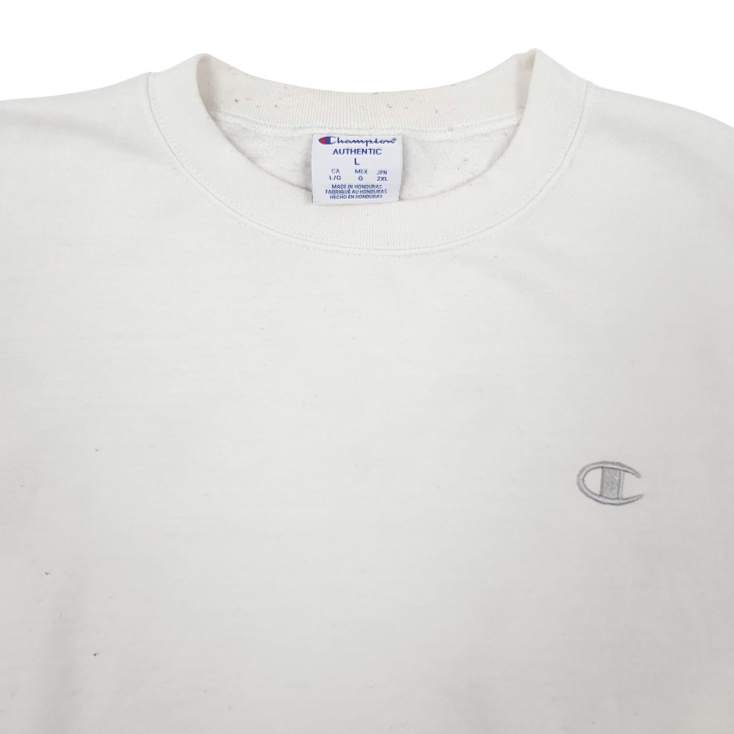 Mens White Champion  Crewneck Jumper