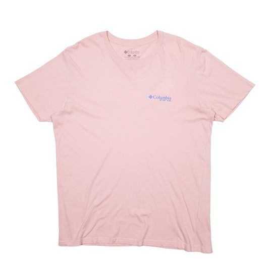 Mens Pink Columbia Sportswear PFG Fishing Short Sleeve T Shirt