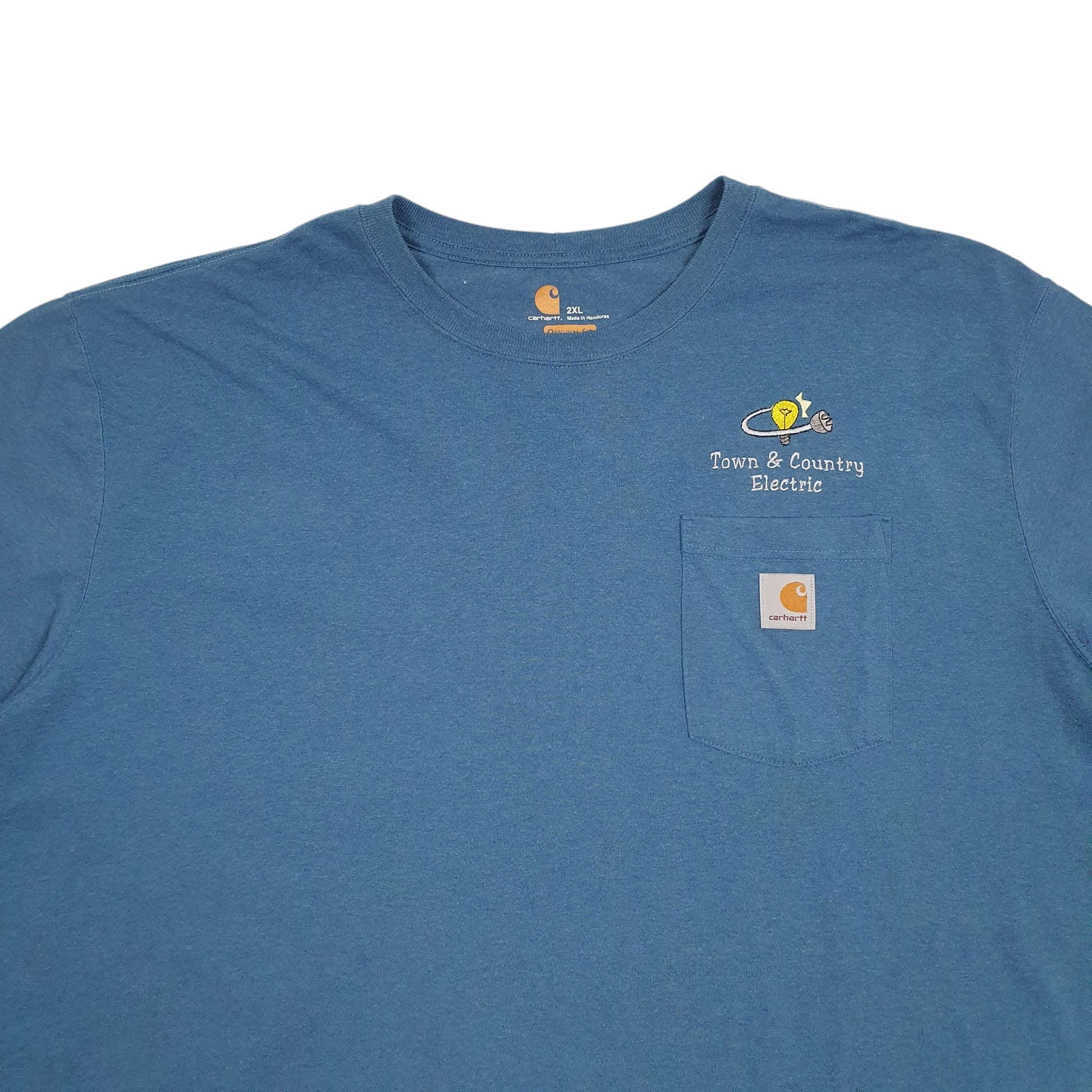 Mens Blue Carhartt Original Fit Short Sleeve T Shirt