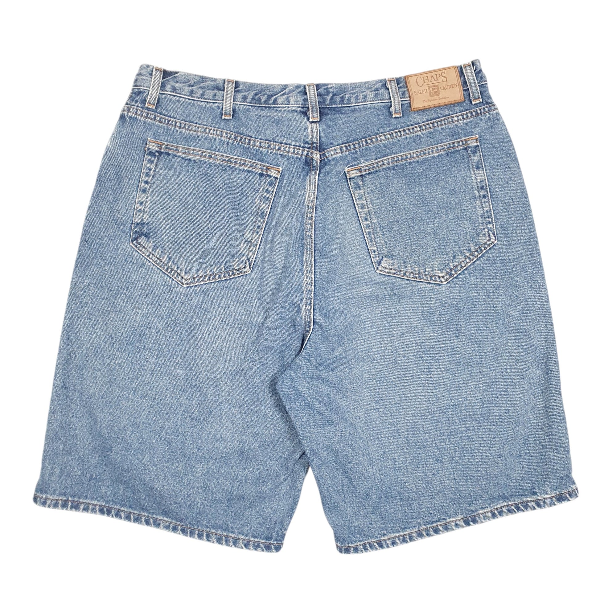 Mens Blue Chaps Vintage Ralph Lauren Baggy Jorts Jean Denim Shorts