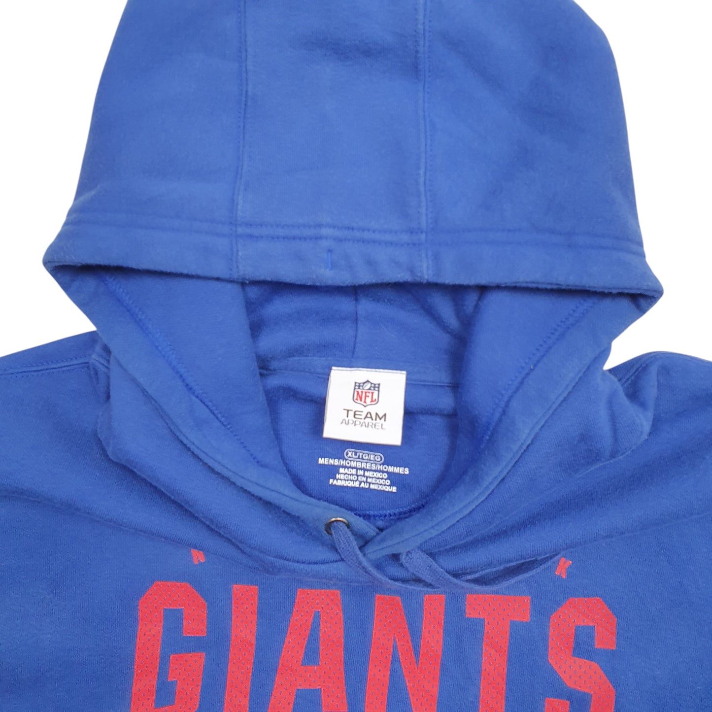 Mens Blue NFL New York Giants Spellout Hoodie Jumper