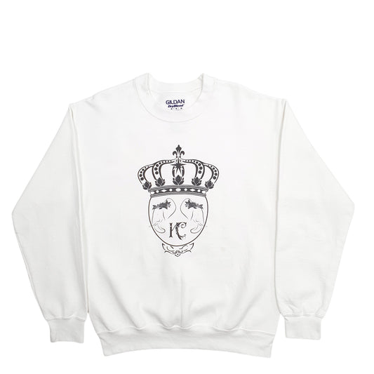 Mens White Gildan  Crewneck Jumper
