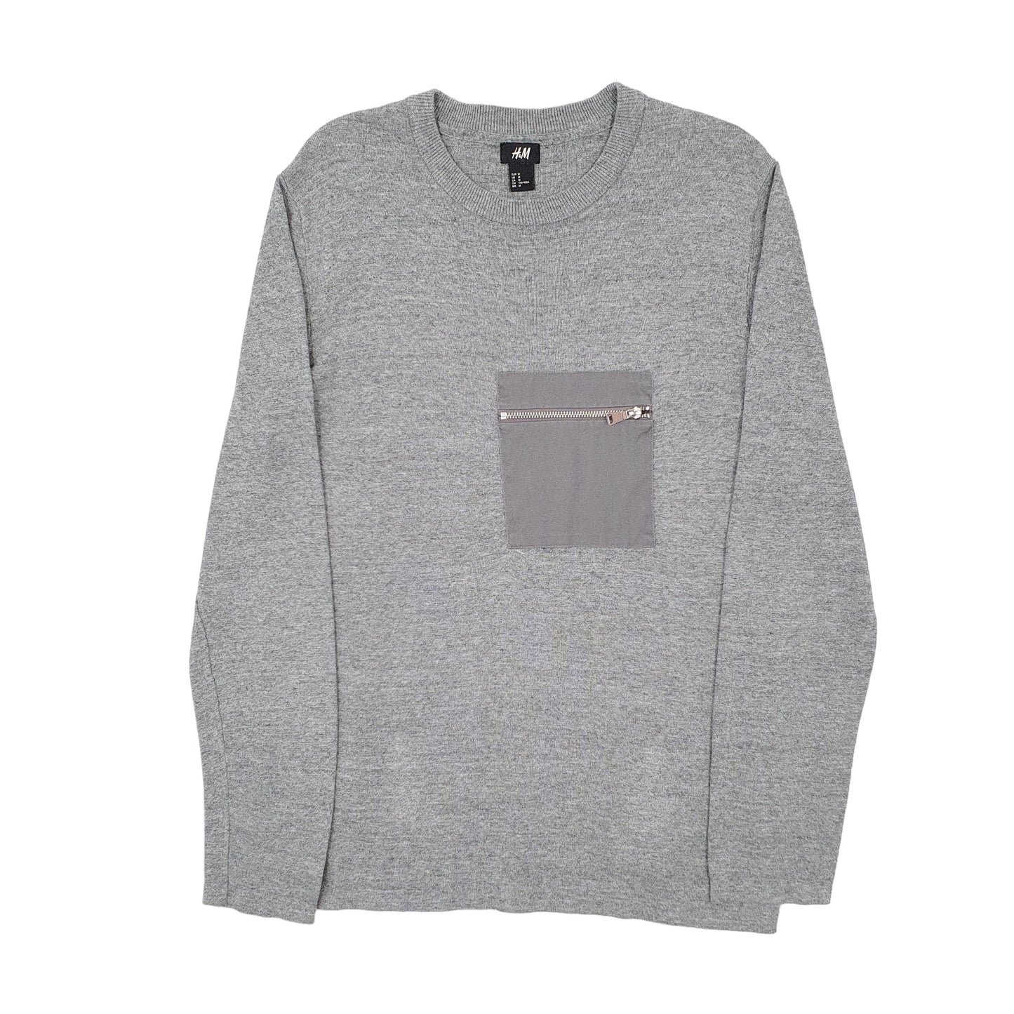 Mens Grey H&M Lightweight Crewneck Jumper