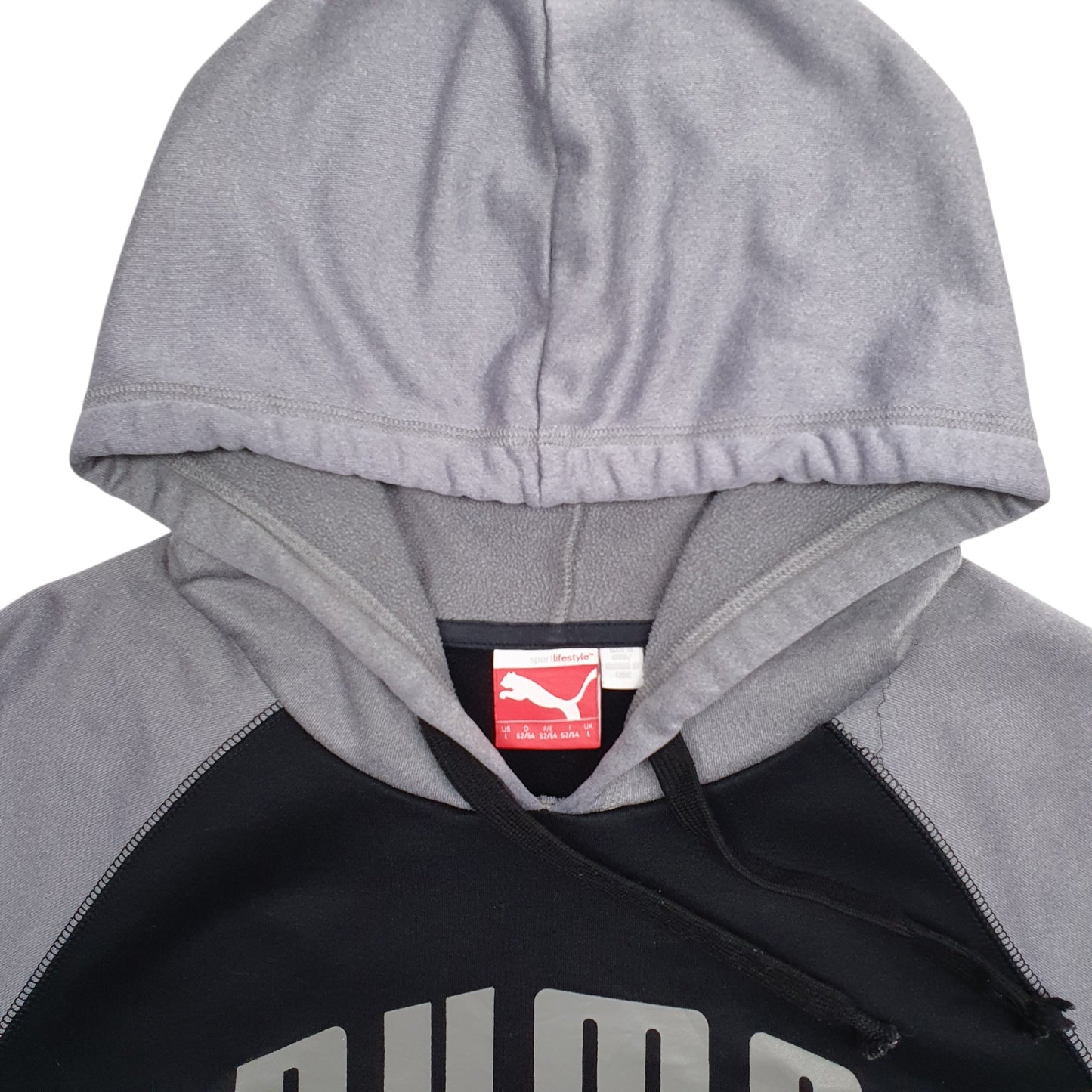 Mens Black Puma Spellout Hoodie Jumper