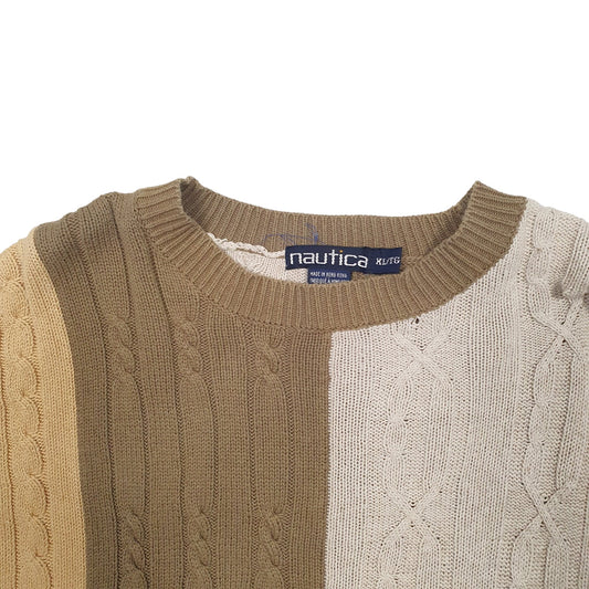 Mens Khaki Nautica Knit Crewneck Jumper