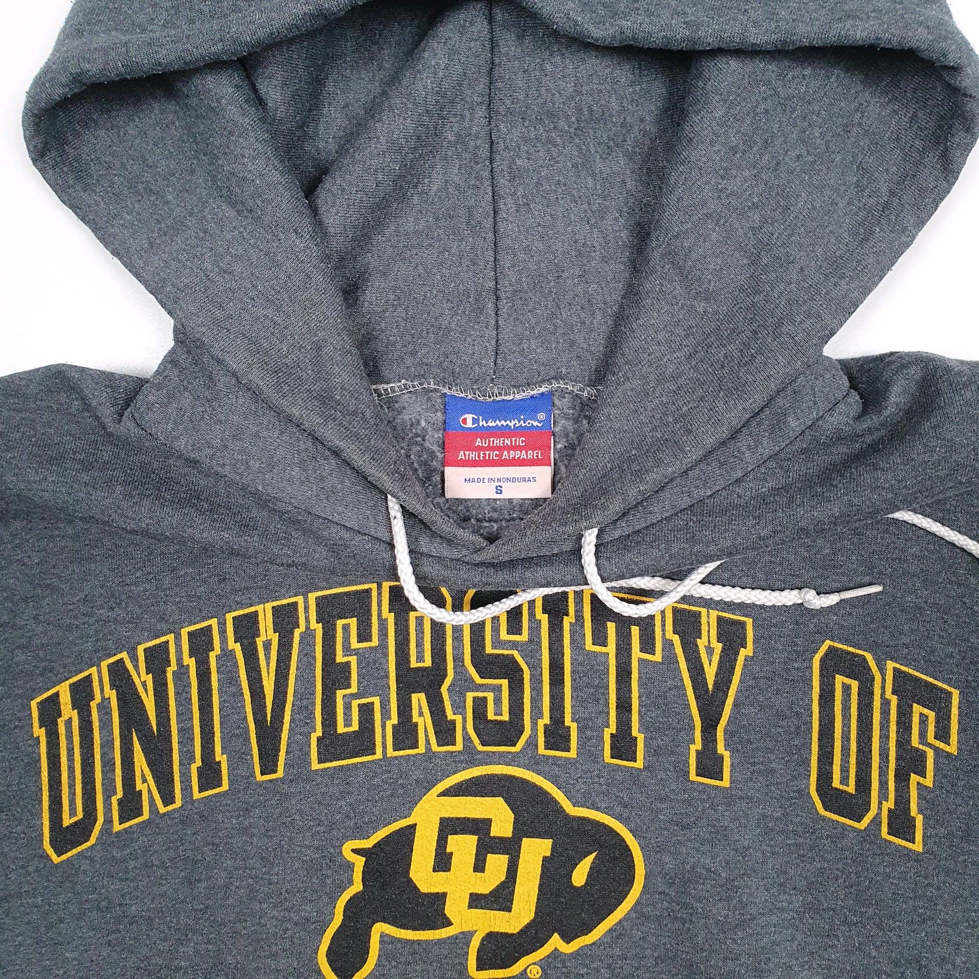 Mens Grey Champion Colorado University USA College Hoodie Jumper