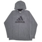 Mens Grey Adidas Spellout Hoodie Jumper